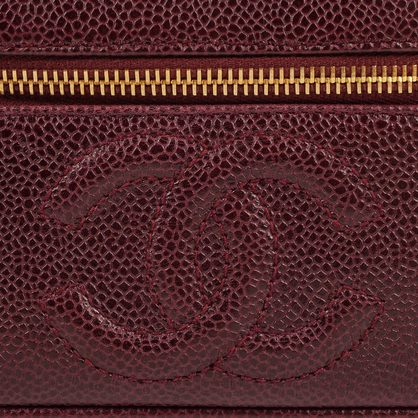 Chanel Burgundy Leather Vanity Case