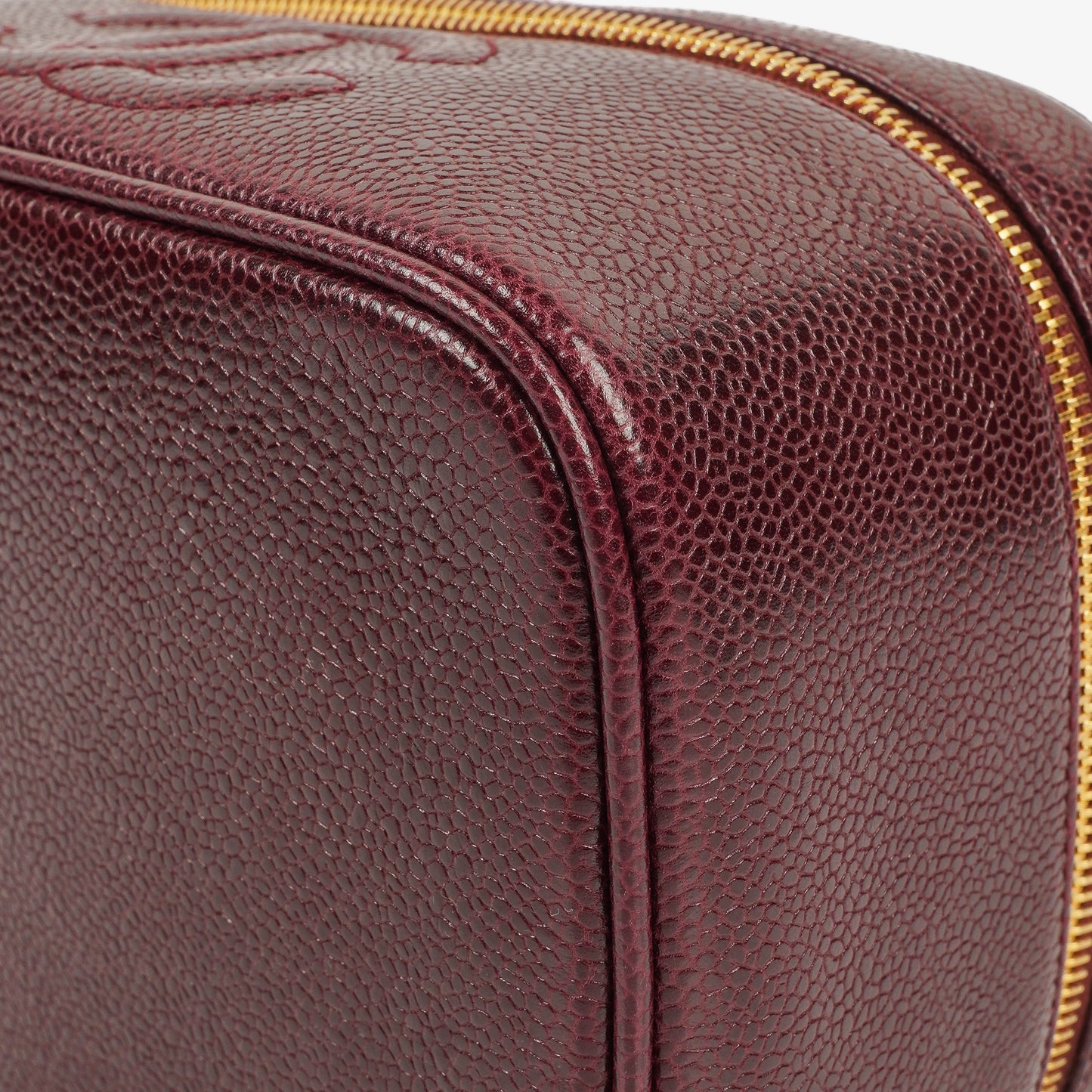 Chanel Burgundy Leather Vanity Case