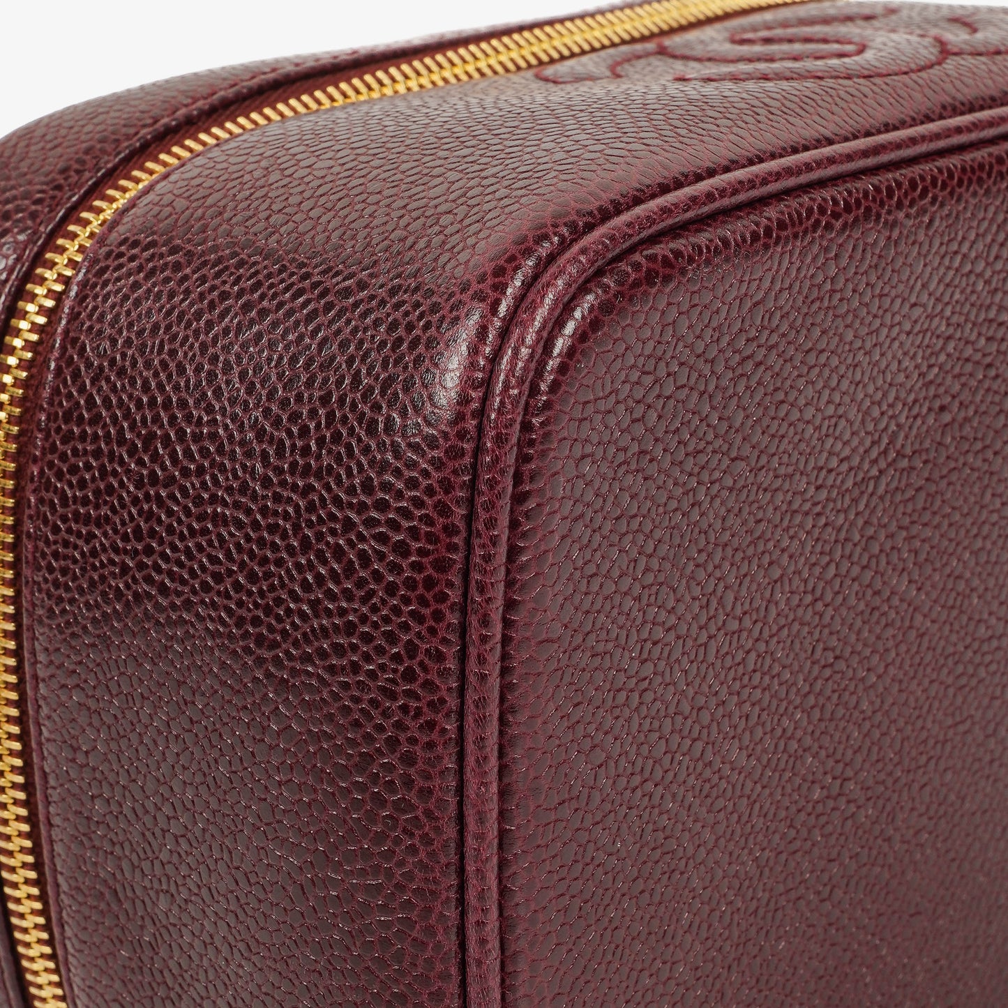 Chanel Burgundy Leather Vanity Case
