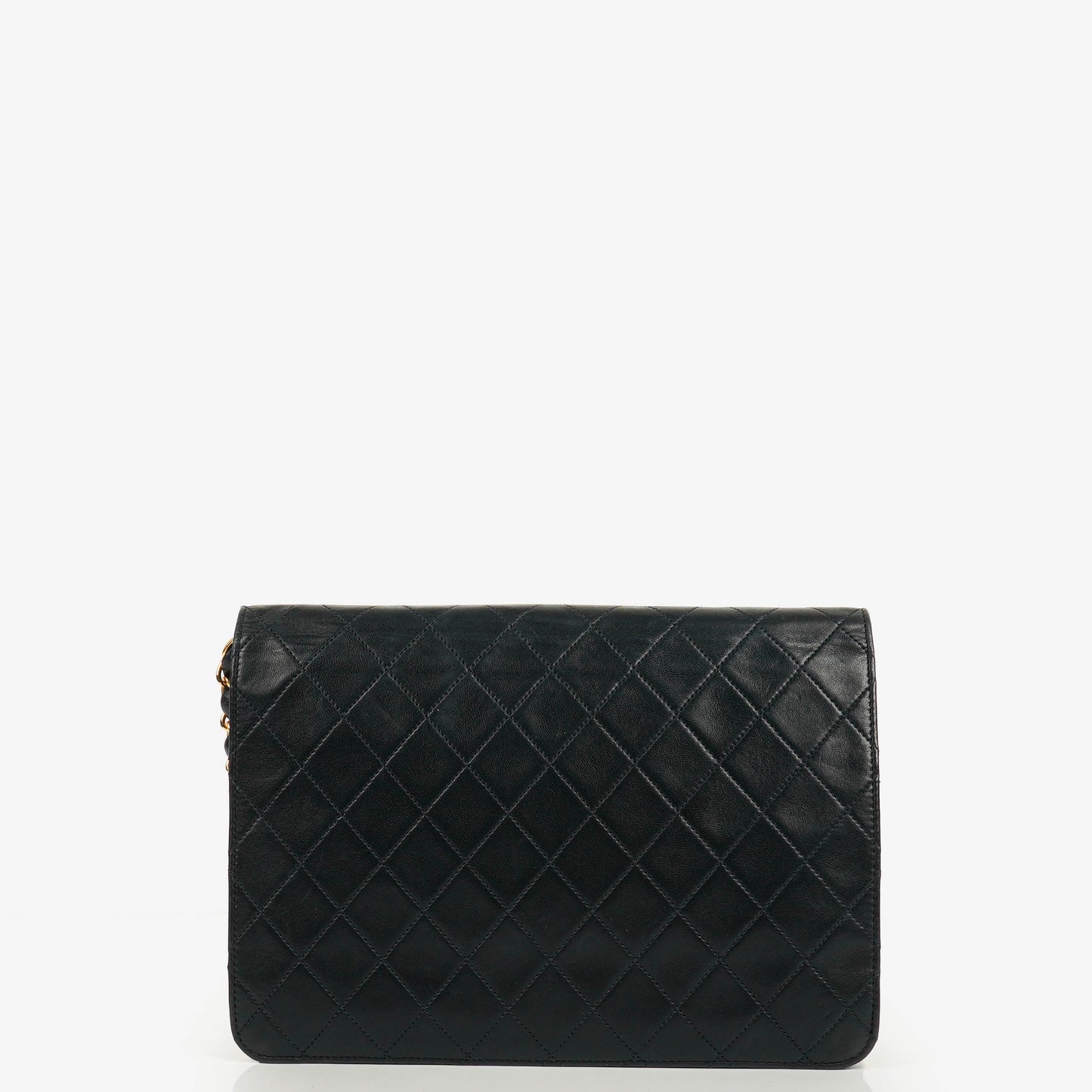 Chanel Classic Dark Navy Quilted Lambskin Single Flap Bag With 24K Gold-Plated Hardware