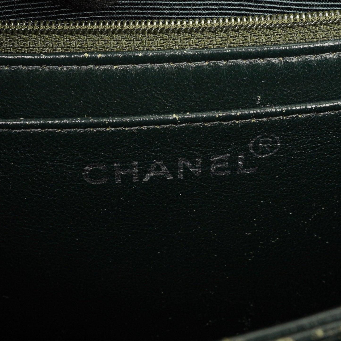 Chanel Velvet Quilted Flap Shoulder Bag Olive Green