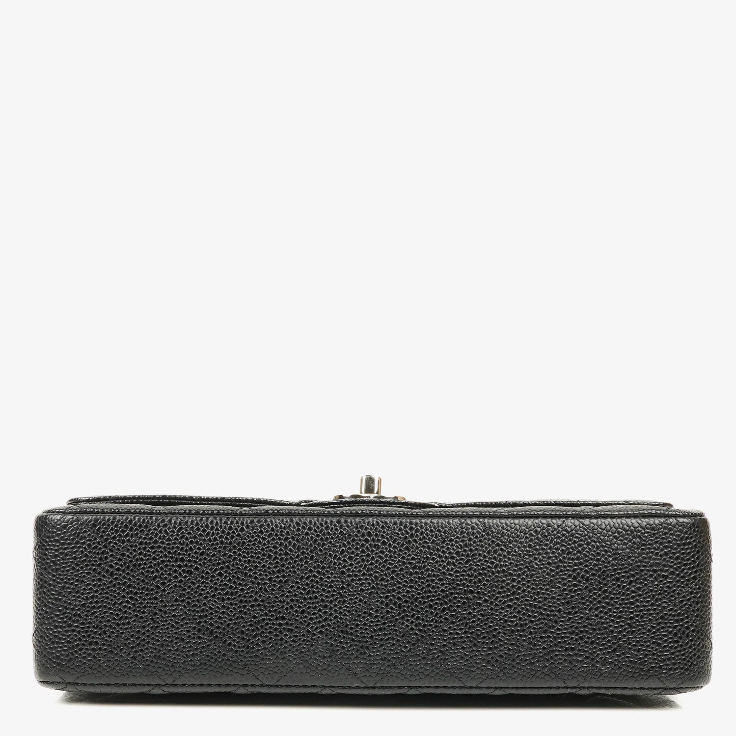 Chanel Medium Classic Black Quilted Caviar Double Flap Bag With Silver - Tone Hardware