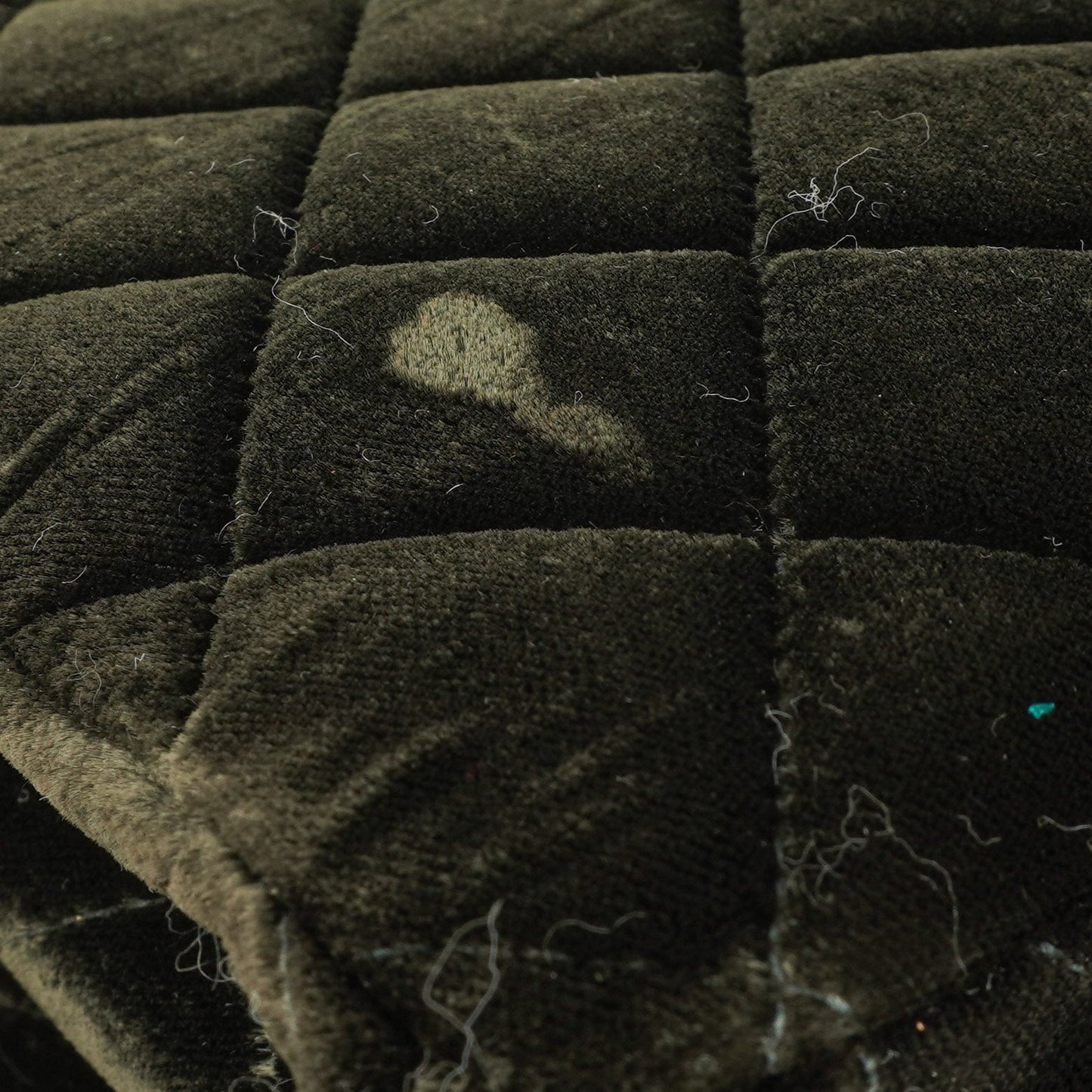Chanel Velvet Quilted Flap Shoulder Bag Olive Green