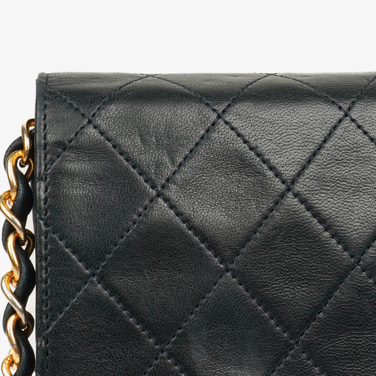 Chanel Classic Dark Navy Quilted Lambskin Single Flap Bag With 24K Gold-Plated Hardware