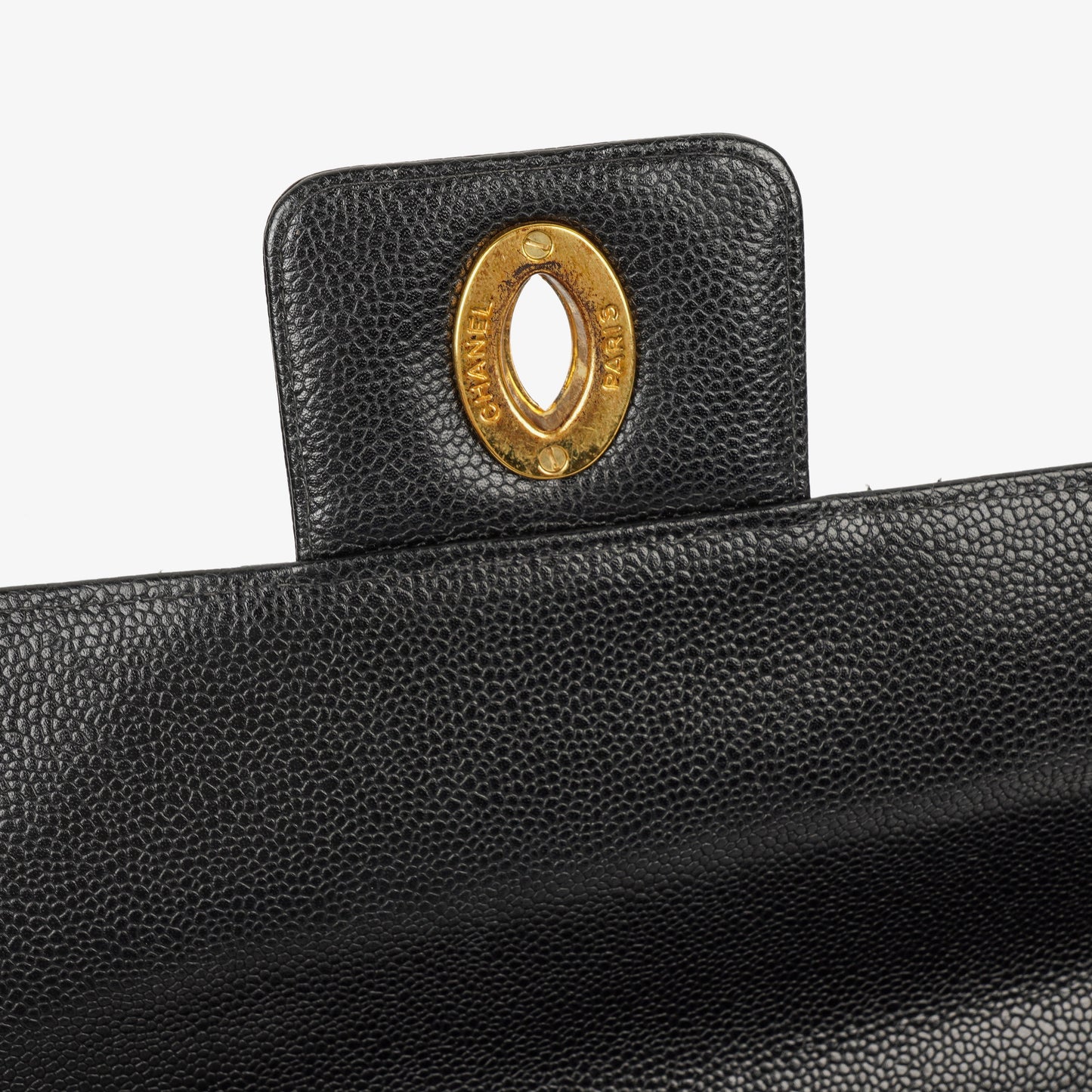 Chanel CC Maxi Logo Black Caviar Leather Briefcase