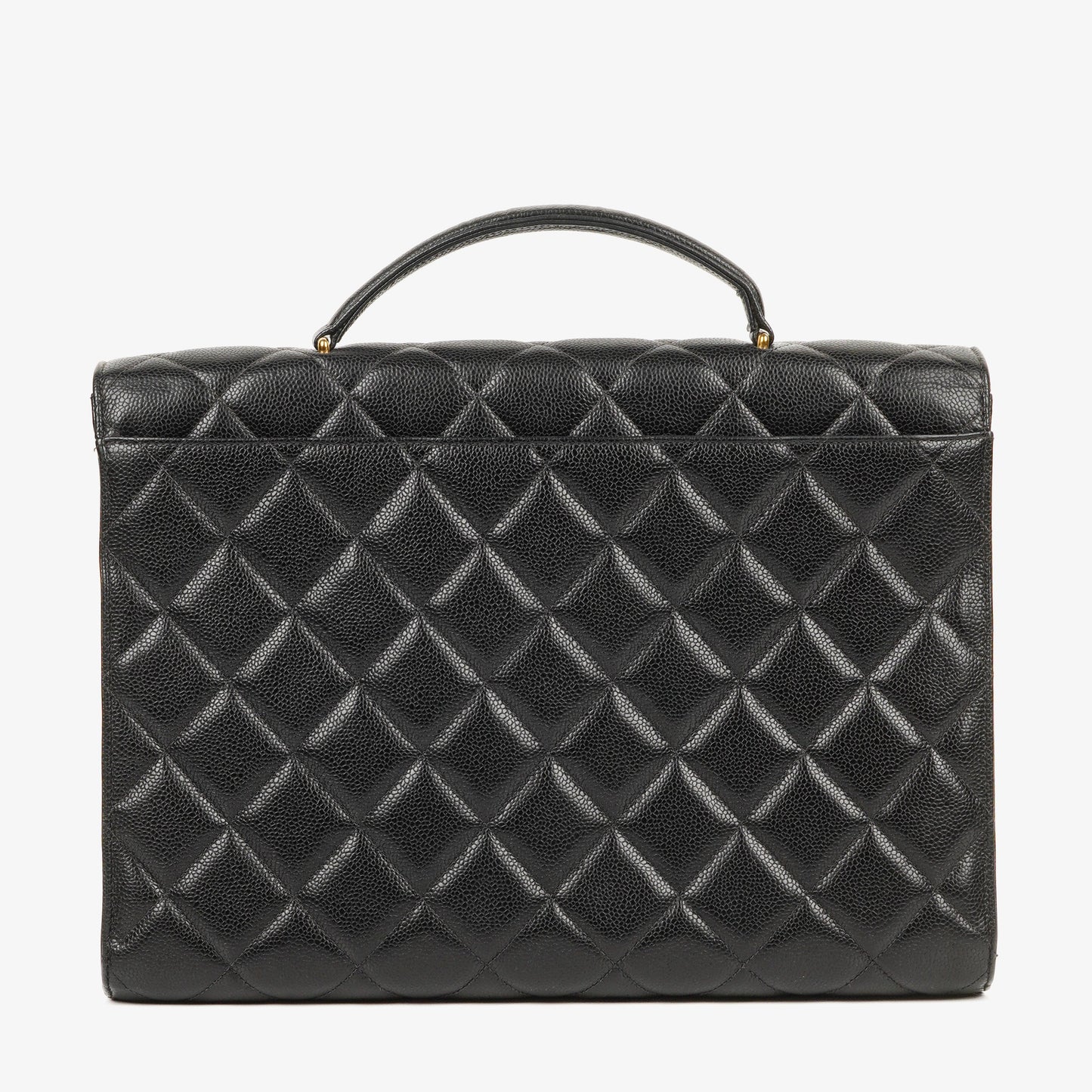 Chanel CC Maxi Logo Black Caviar Leather Briefcase