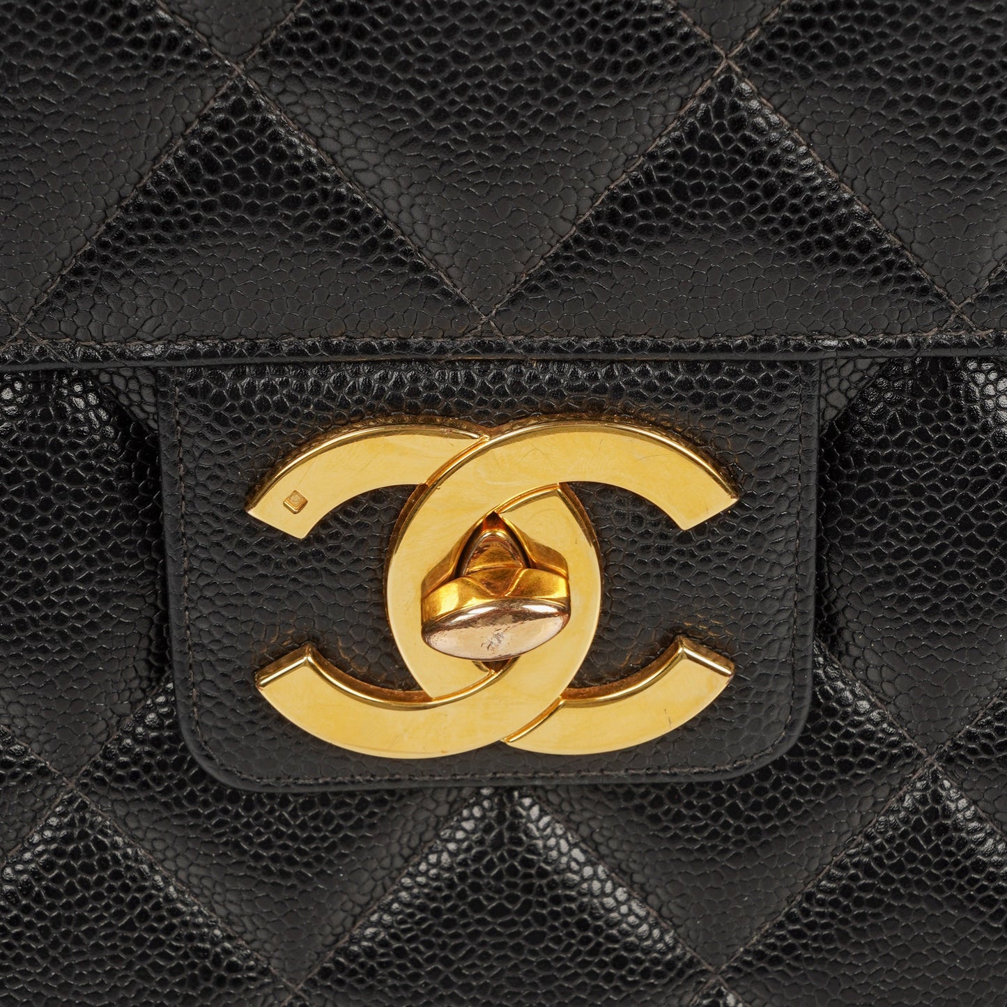 Chanel CC Maxi Logo Black Caviar Leather Briefcase
