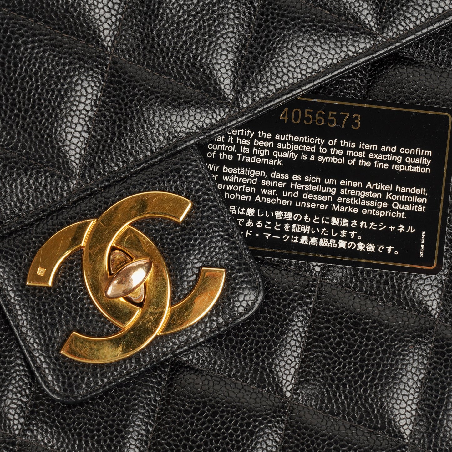 Chanel CC Maxi Logo Black Caviar Leather Briefcase