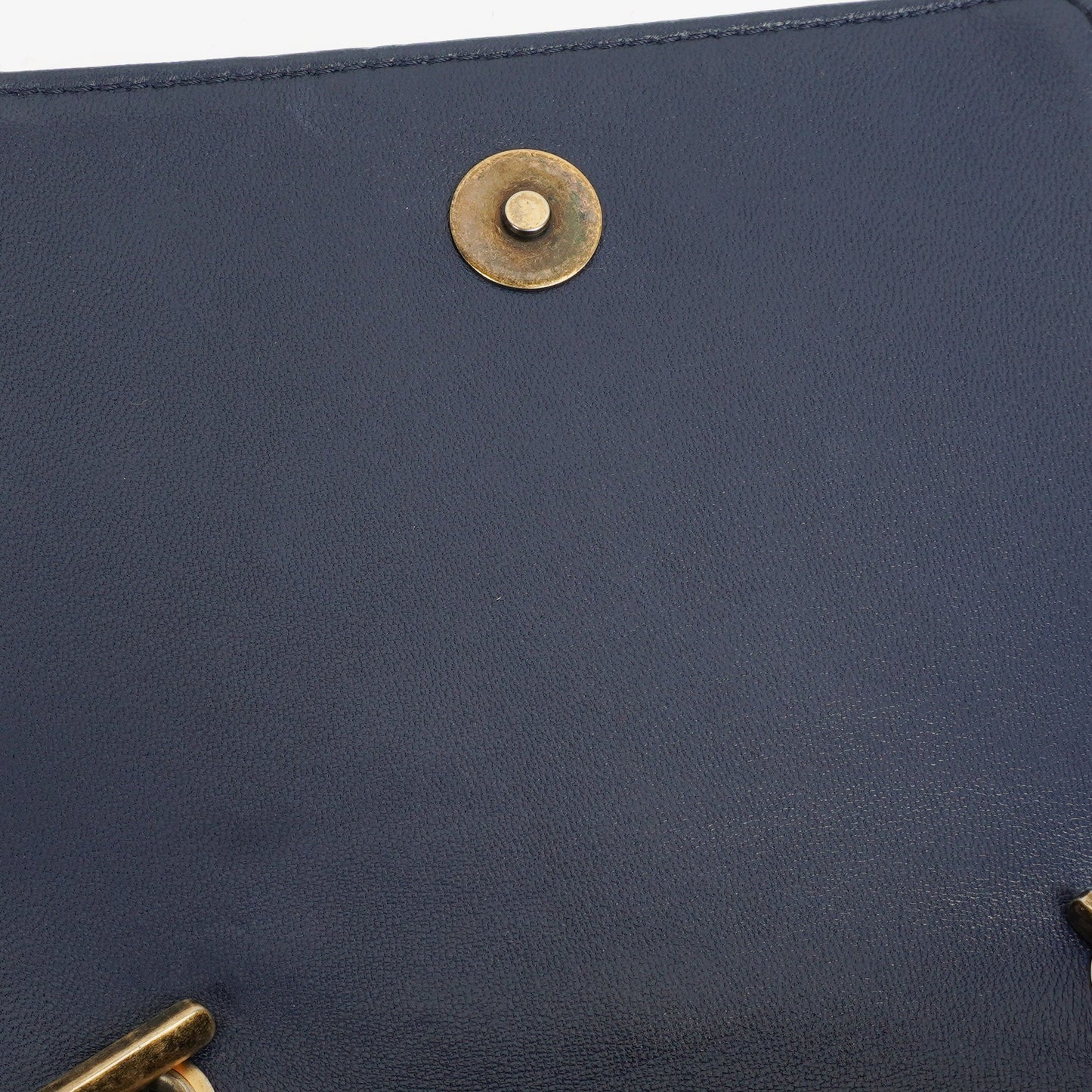 Chanel Navy Quilted Lambskin Studded Boy Brick Flap Bag