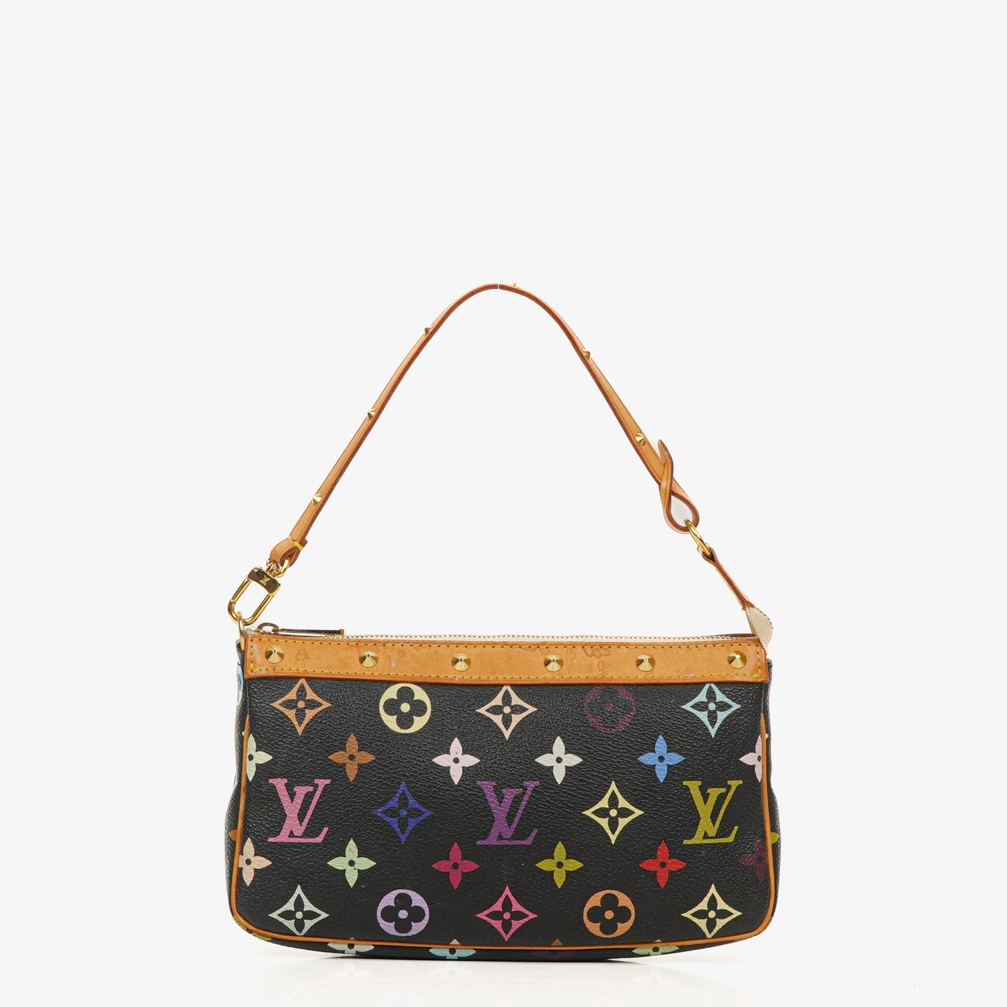 Louis Vuitton Takashi Murakami Pochette Accessoire Black Multicolor Clutch Handbag