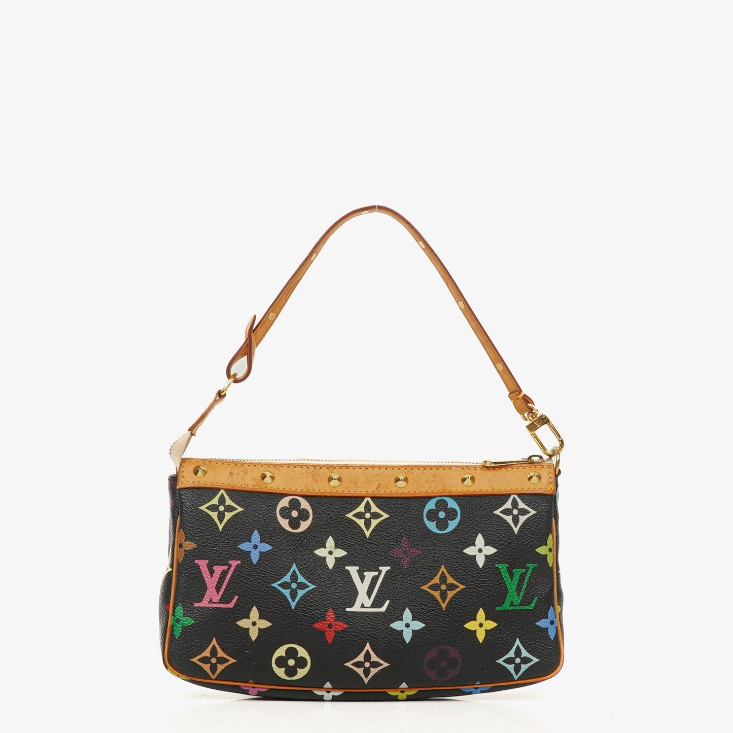 Louis Vuitton Takashi Murakami Pochette Accessoire Black Multicolor Clutch Handbag