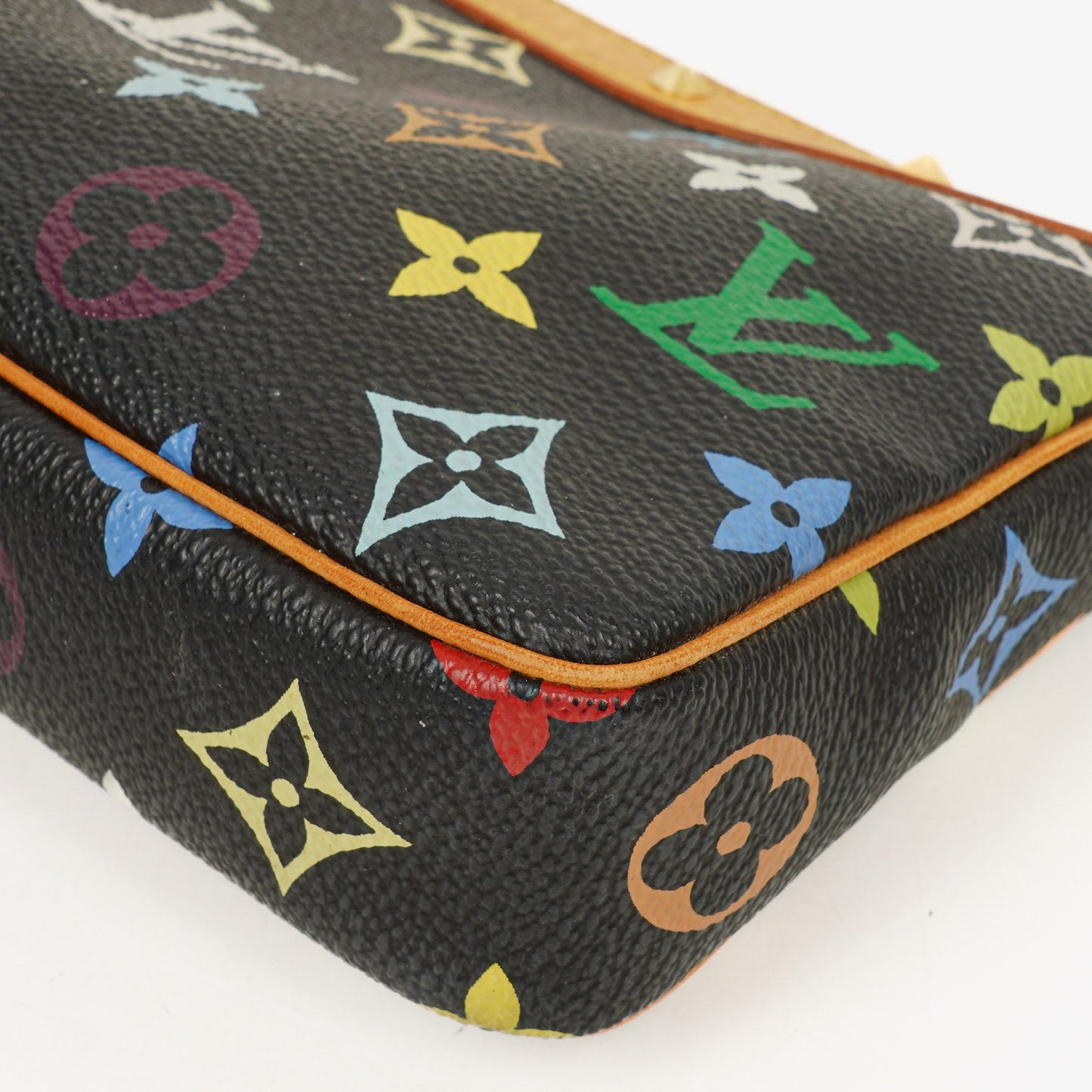 Louis Vuitton Takashi Murakami Pochette Accessoire Black Multicolor Clutch Handbag