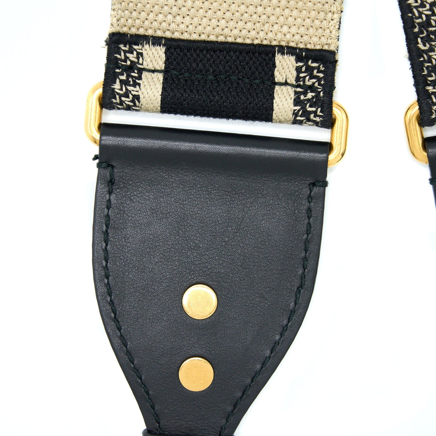 Dior Canvas Embroidered Shoulder Strap Black/White