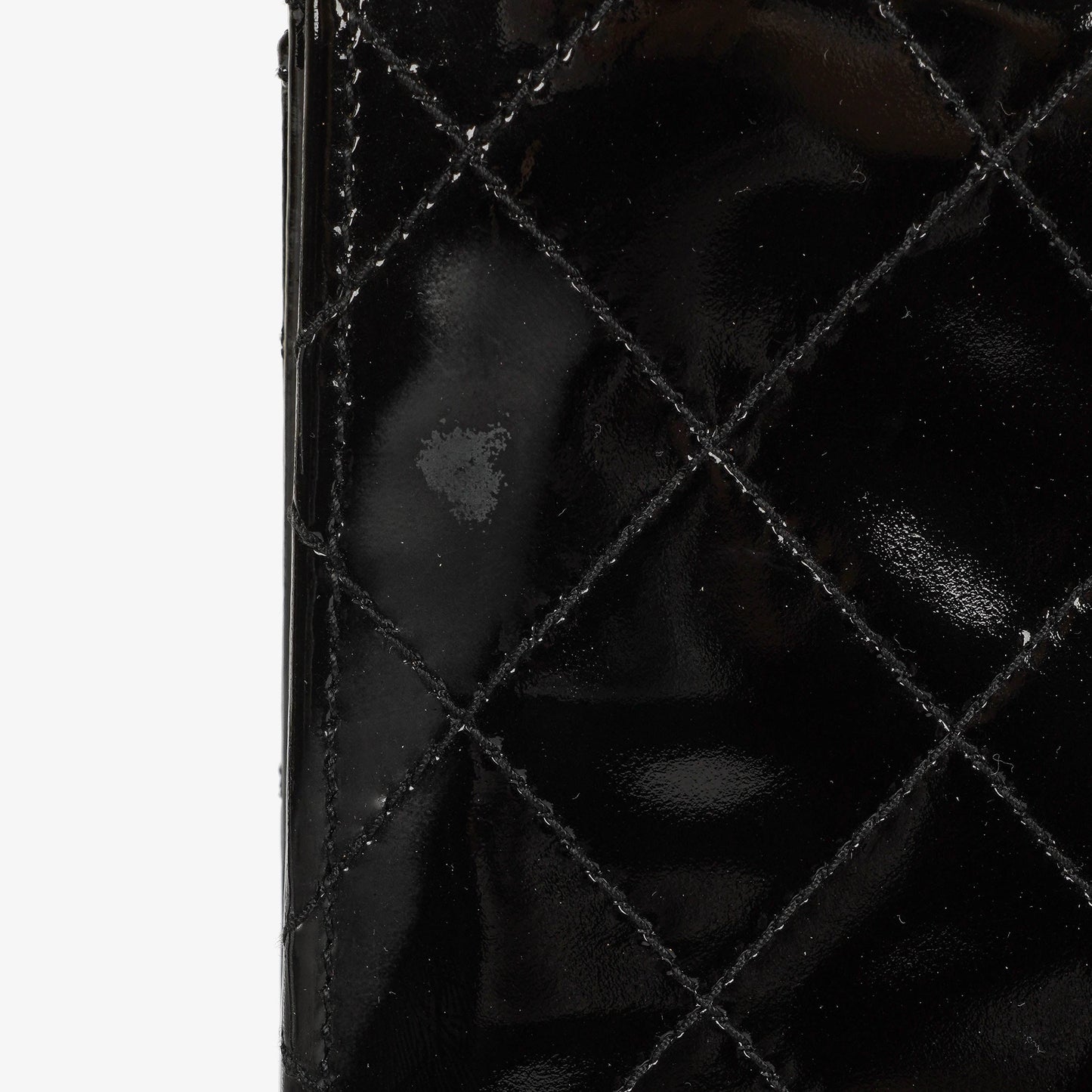 Chanel CC Black Quilted Patent Leather Handbag With 24K Gold-Plated Hardware