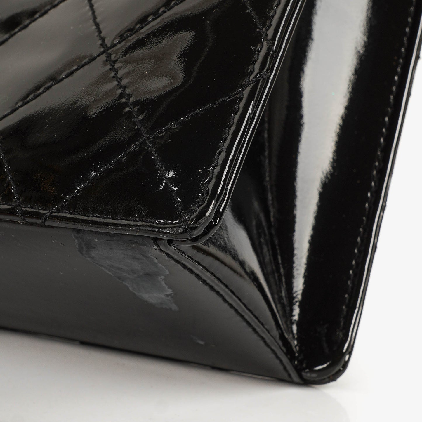 Chanel CC Black Quilted Patent Leather Handbag With 24K Gold-Plated Hardware