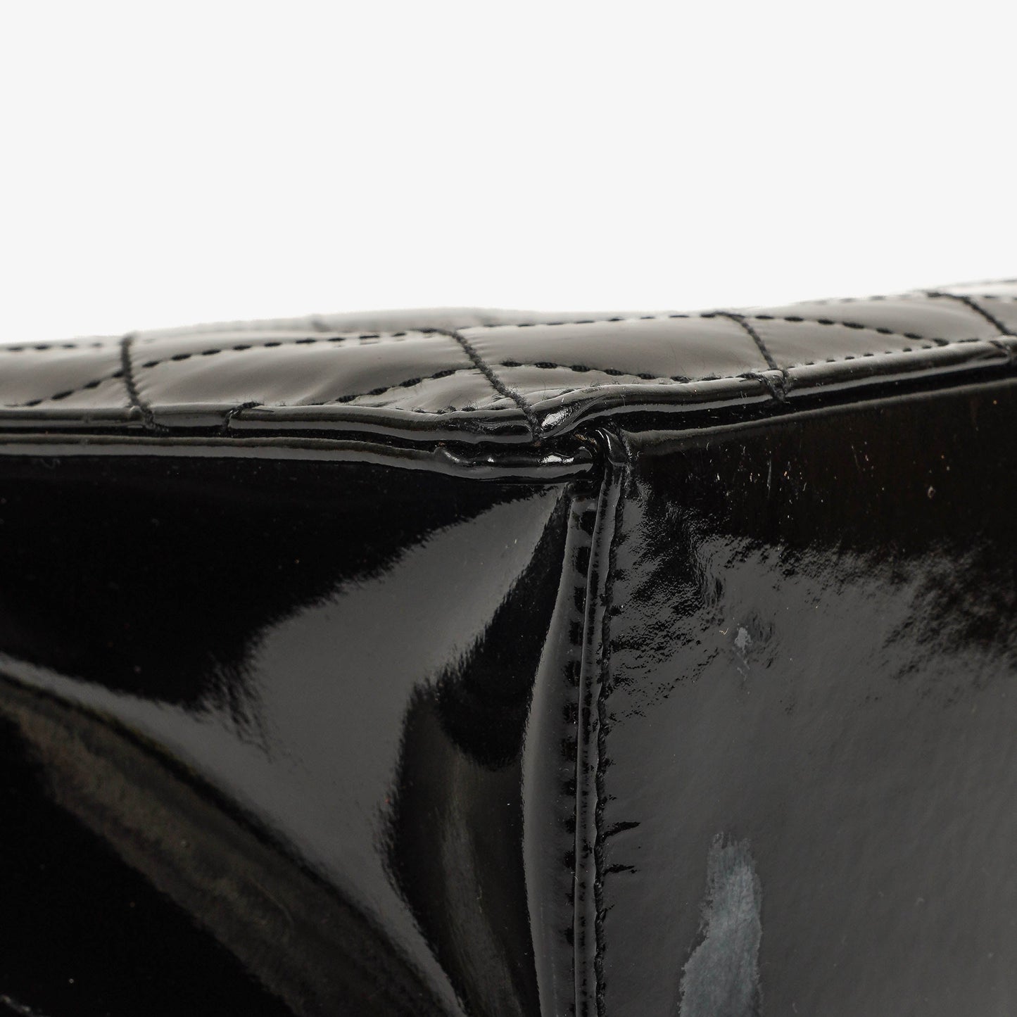Chanel CC Black Quilted Patent Leather Handbag With 24K Gold-Plated Hardware