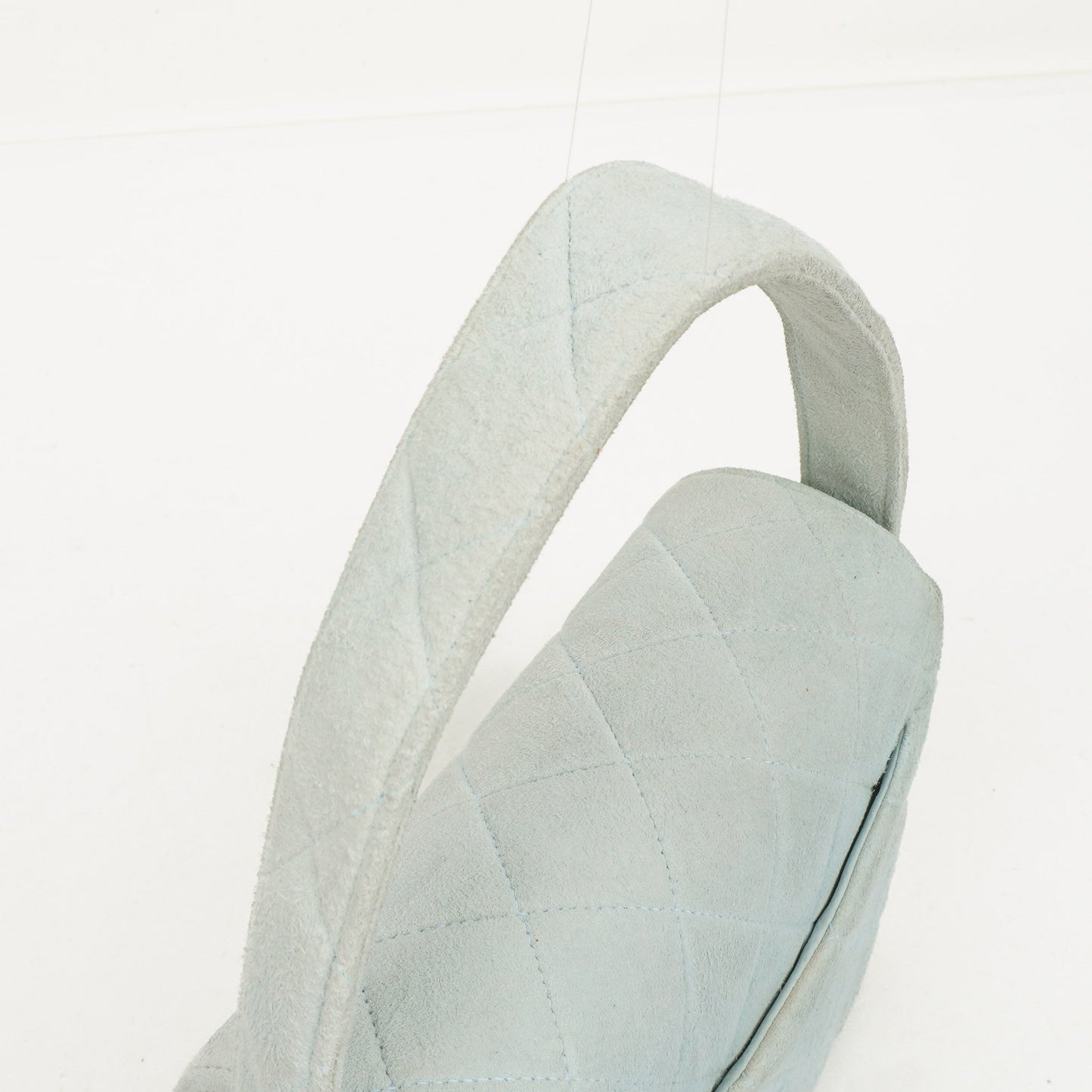Chanel  Quilted Suede Light Blue Mini Flap Bag