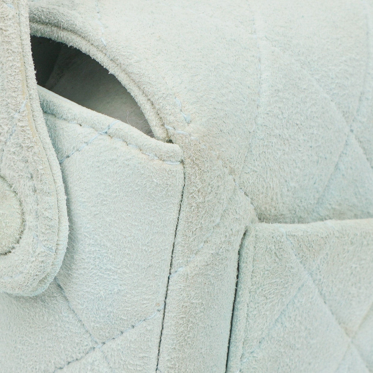 Chanel  Quilted Suede Light Blue Mini Flap Bag
