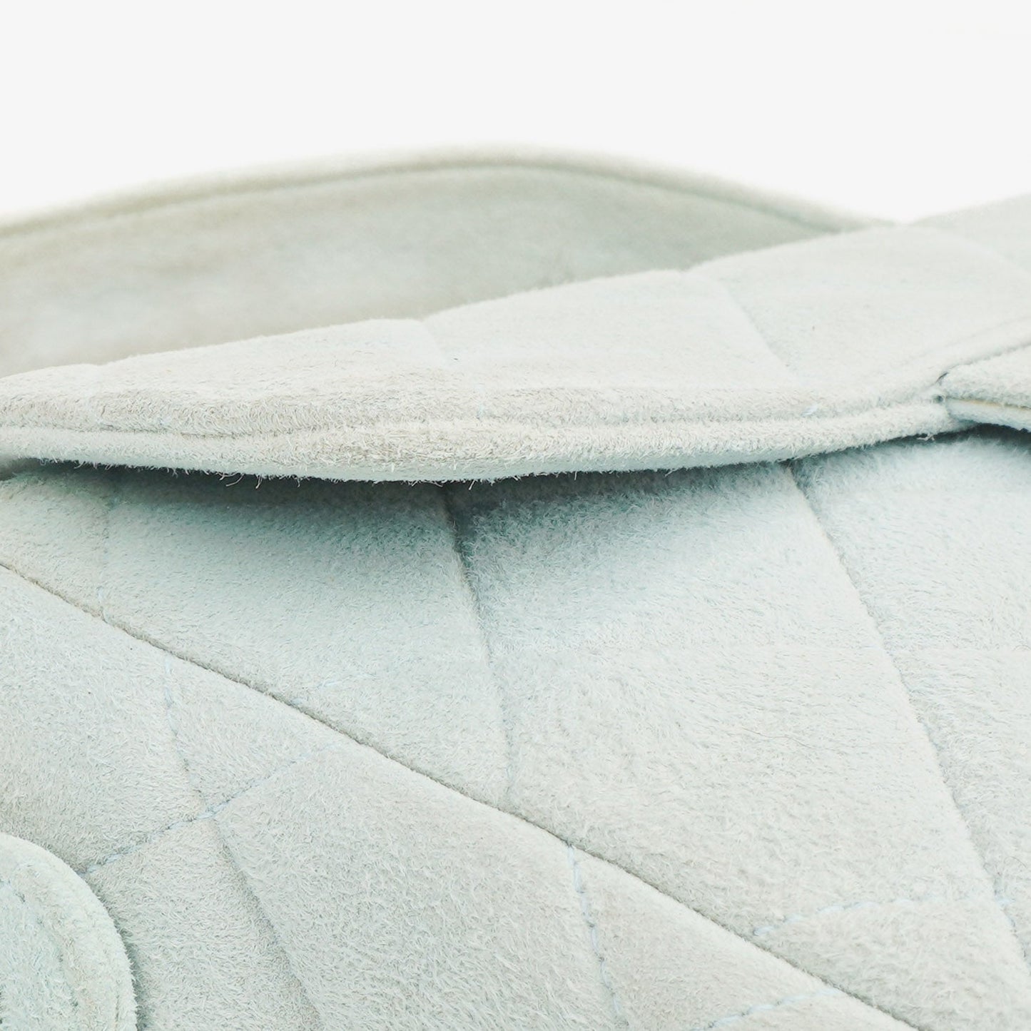Chanel  Quilted Suede Light Blue Mini Flap Bag