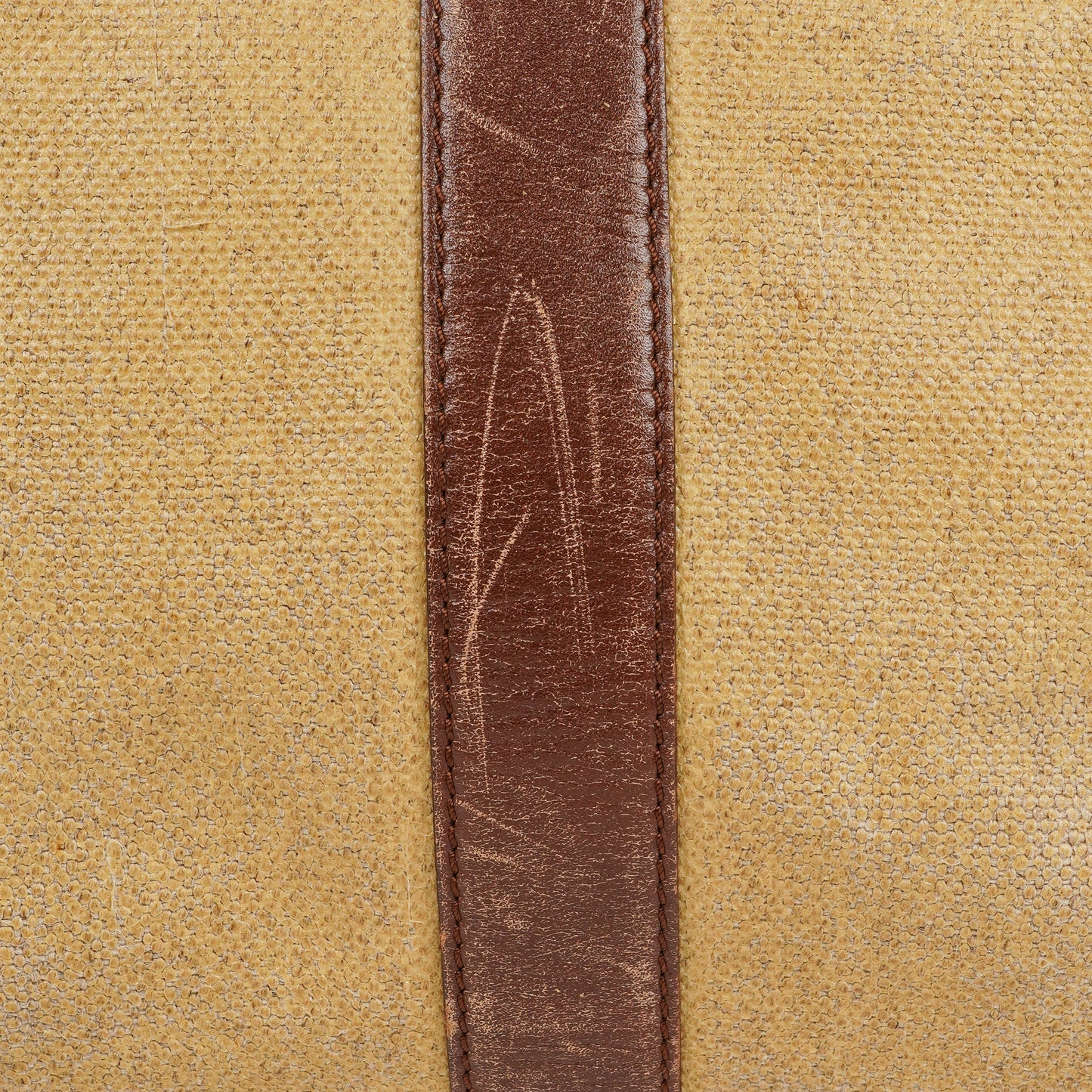 Chanel CC Beige Linen And Brown Leather Tote Bag