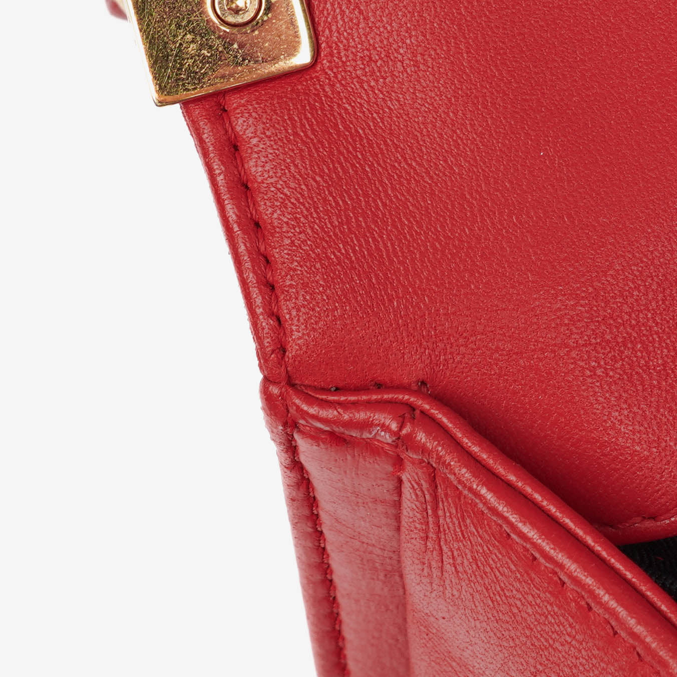 Chanel Boy Red Flap Leather Bag