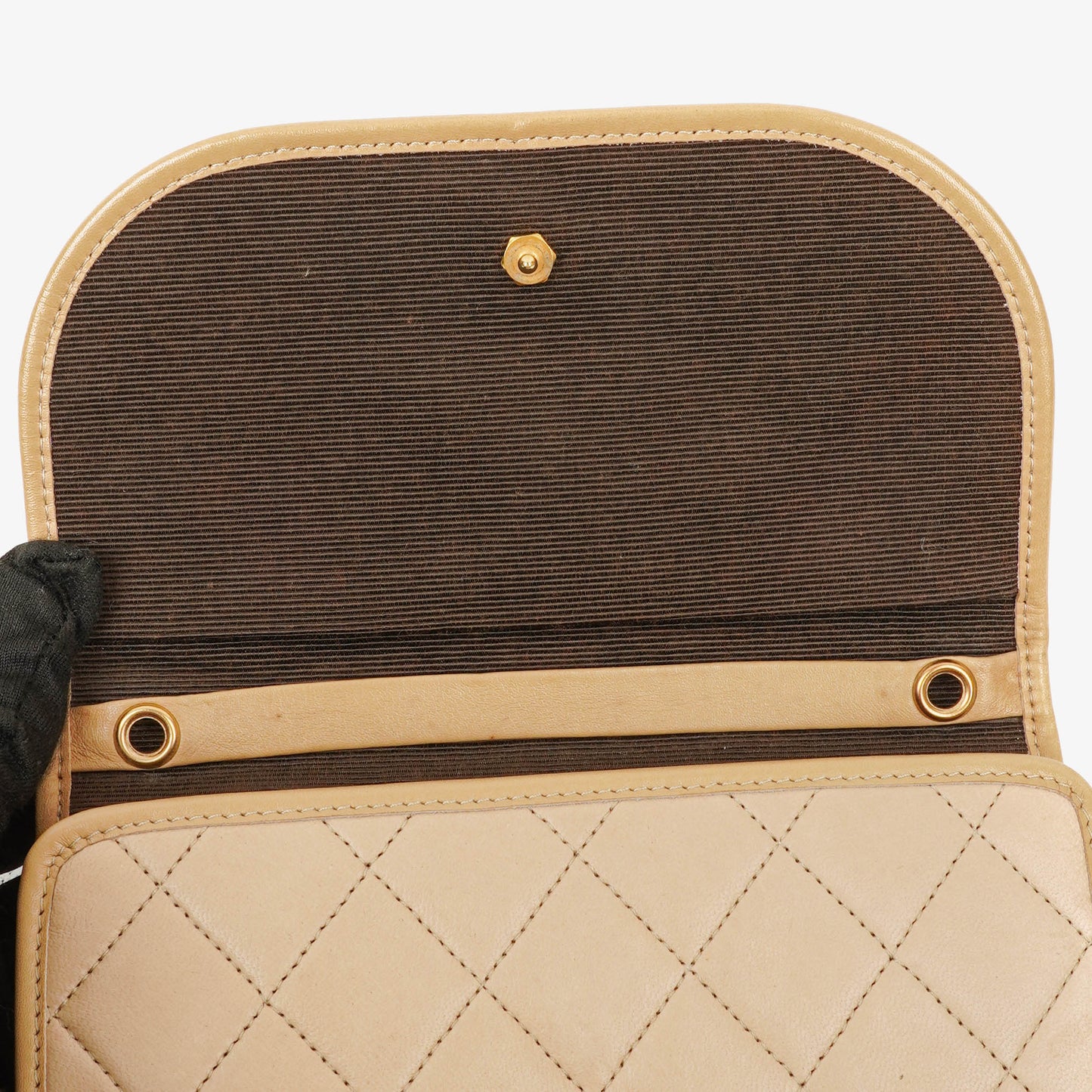 Chanel Mini Flap Bag Beige Quilted Lambskin With 24K Gold-Plated Hardware