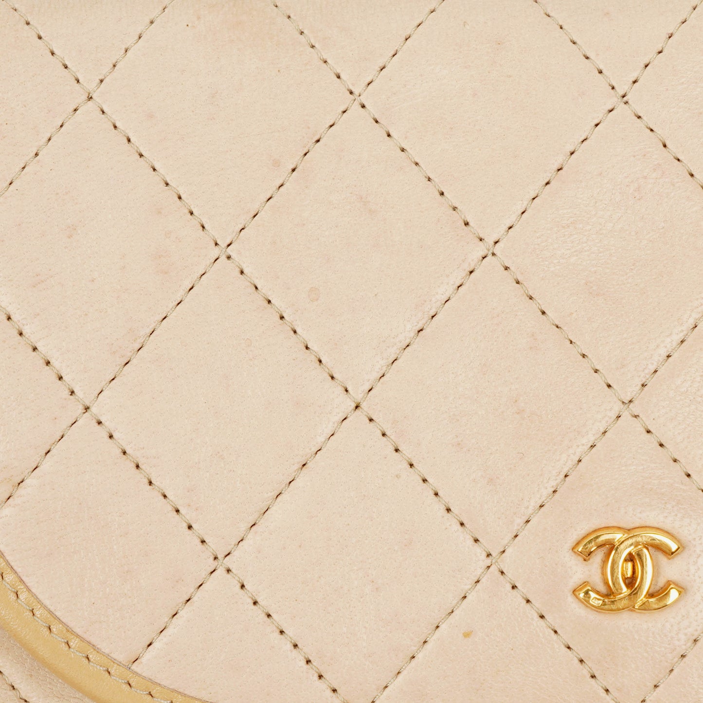 Chanel Mini Flap Bag Beige Quilted Lambskin With 24K Gold-Plated Hardware