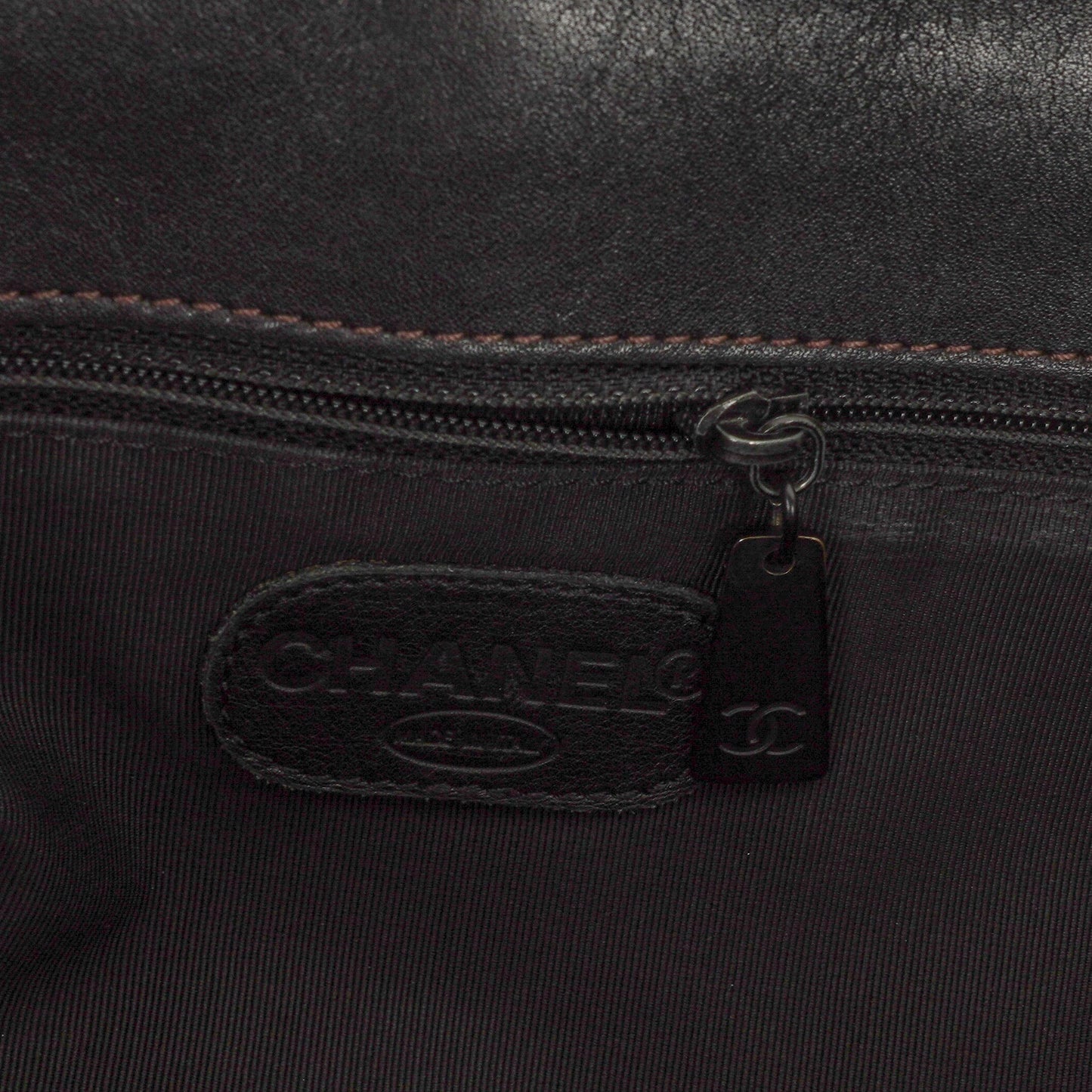 Chanel CC Black Leather Tote Bag