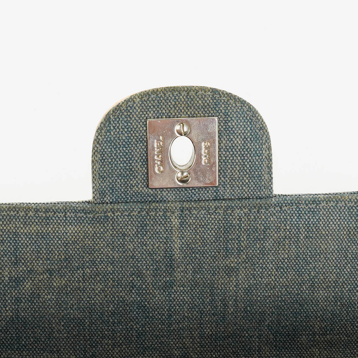 Chanel Blue Denim East West Chocolate Bar Bag