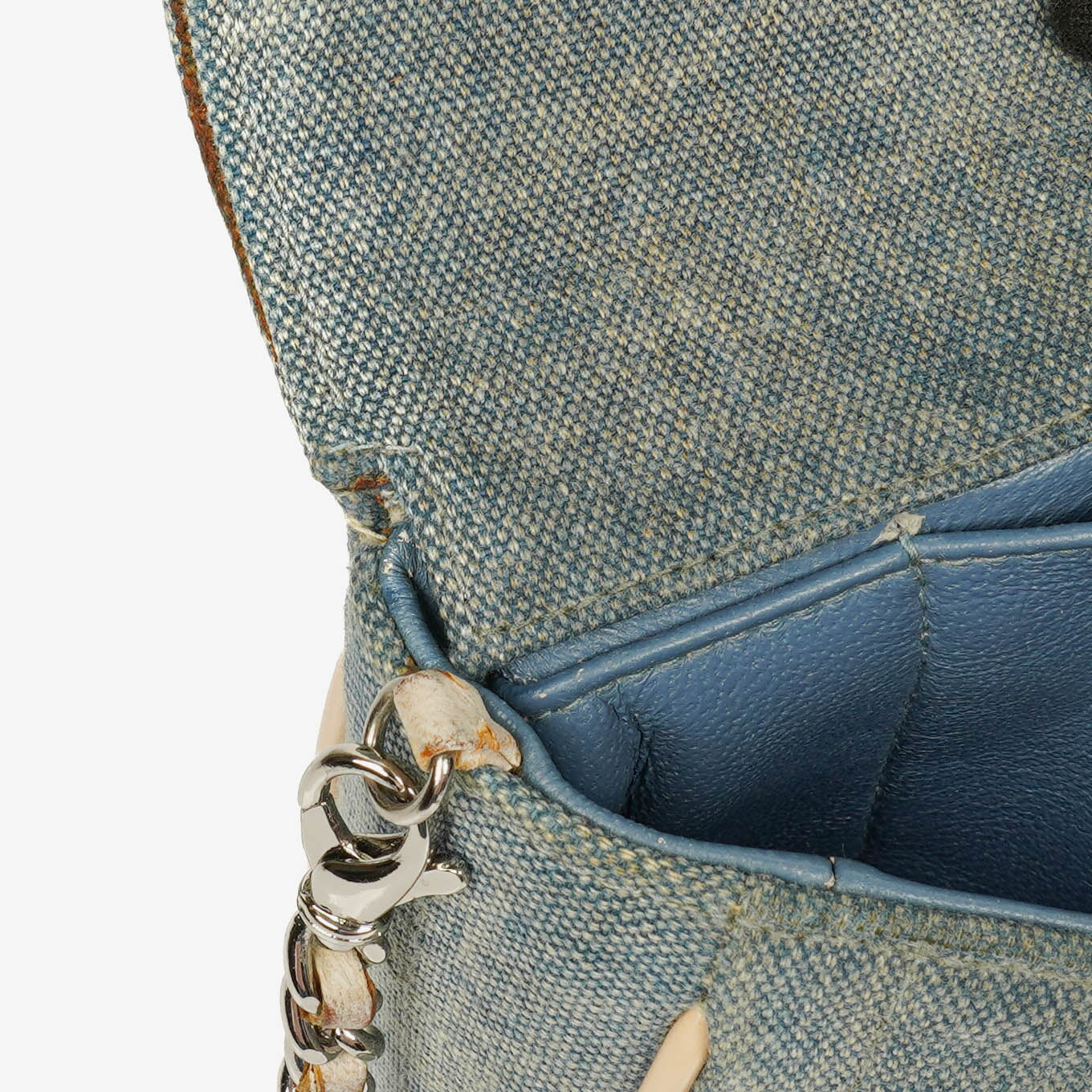 Chanel Blue Denim East West Chocolate Bar Bag
