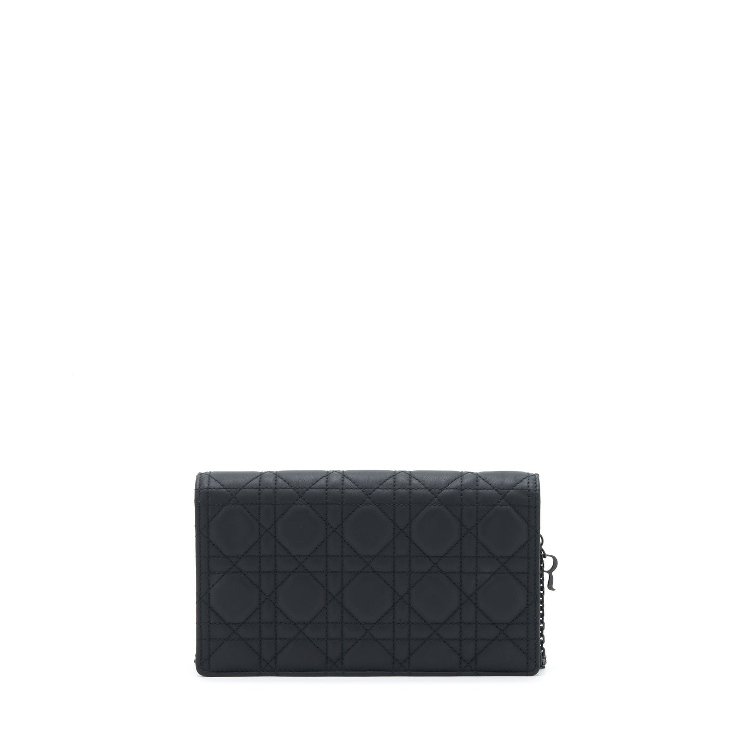 Dior Lady Dior Pouch Ultramatte Cannage Calfskin Black Hardware