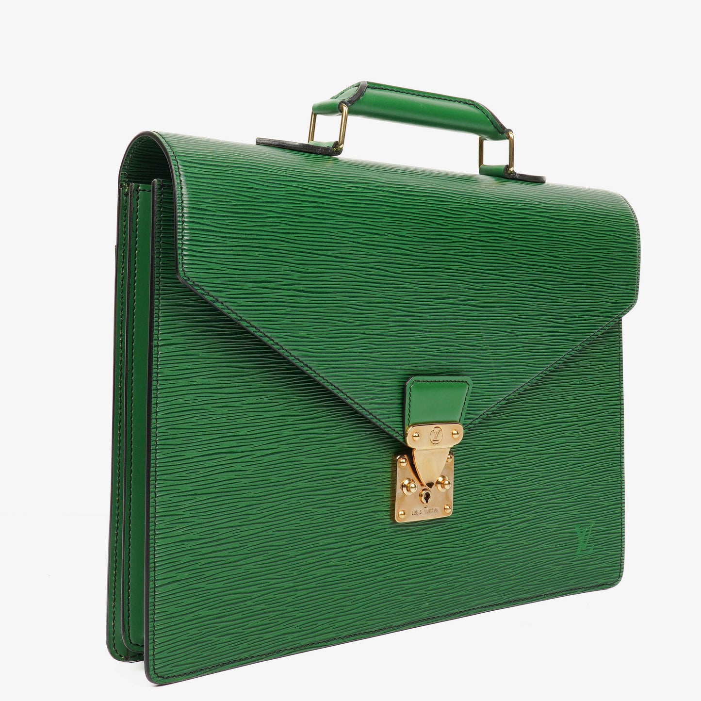 Louis Vuitton Serviette Ambassador Green EPI Leather Briefcase