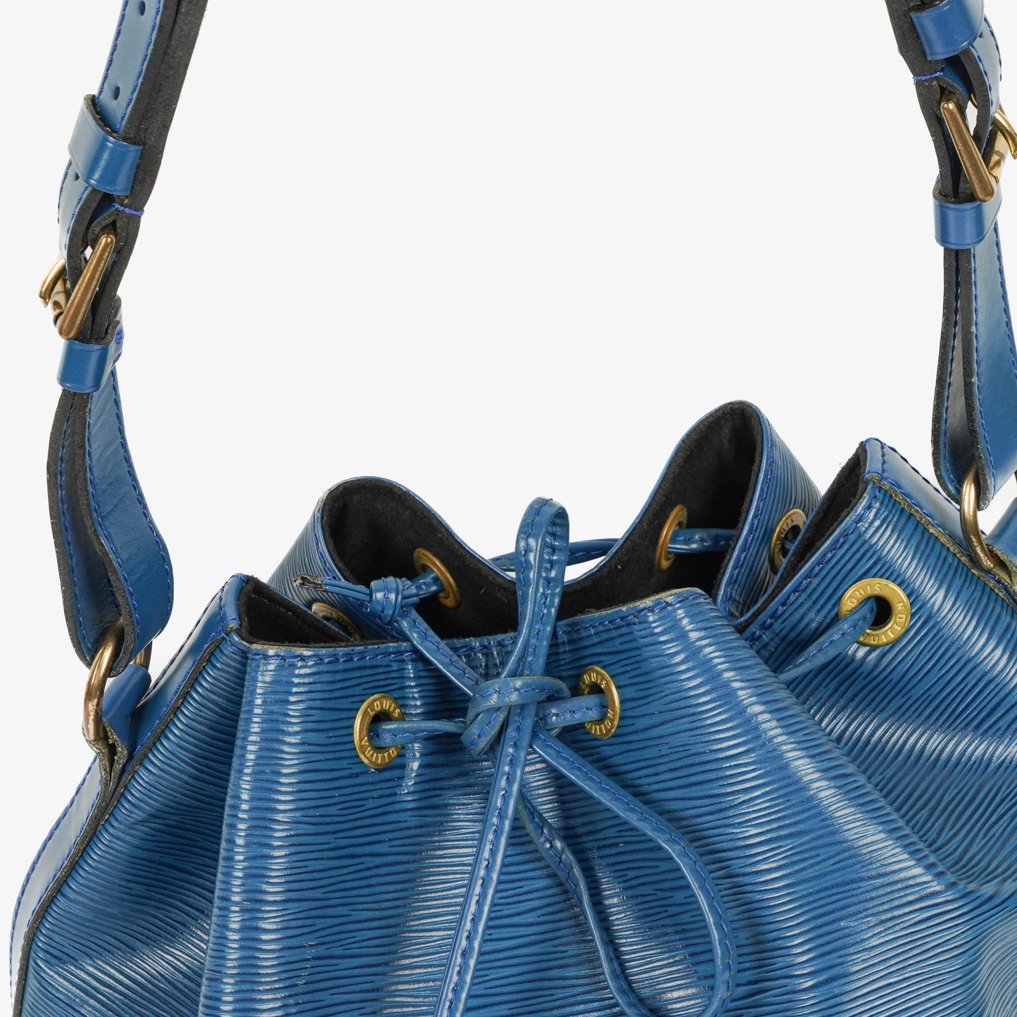 Louis Vuitton Petit Noe Blue EPI Leather Shoulder Bag