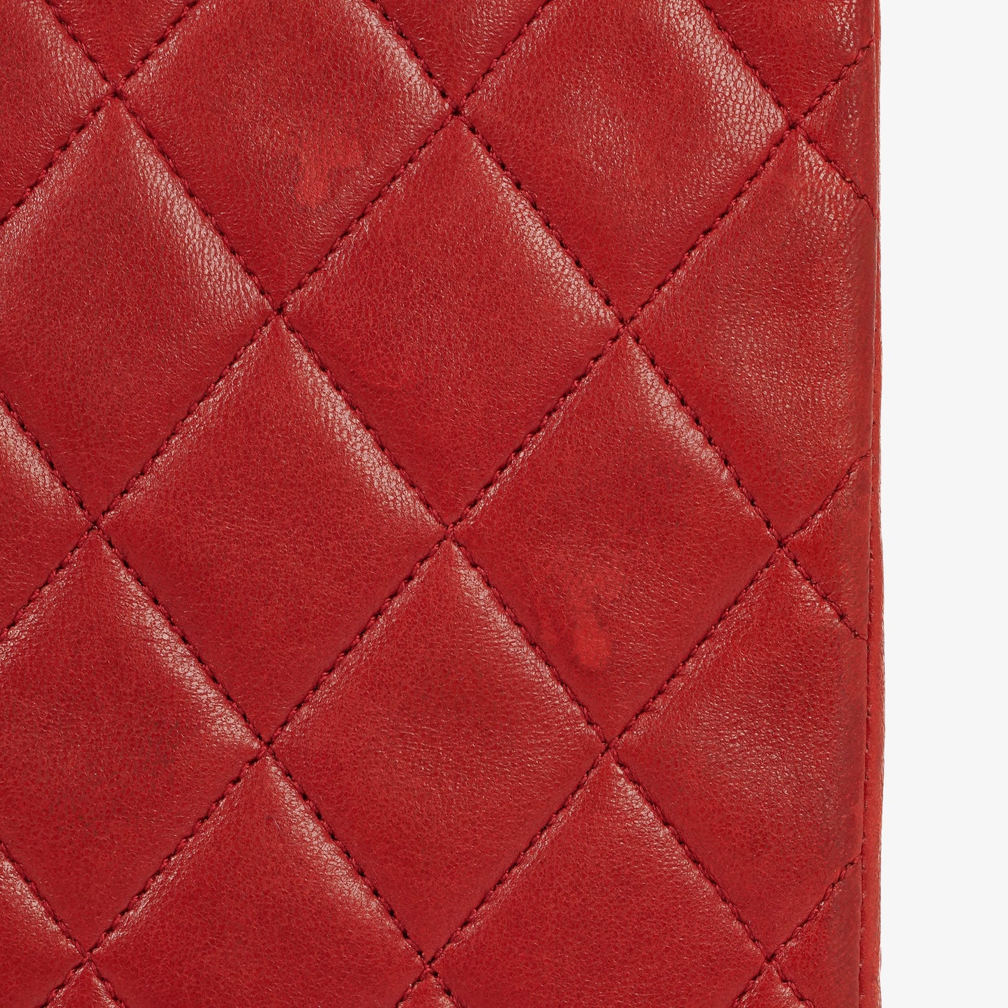 Chanel Red Lambskin Quilted Small 31  Shopping Tote Bag