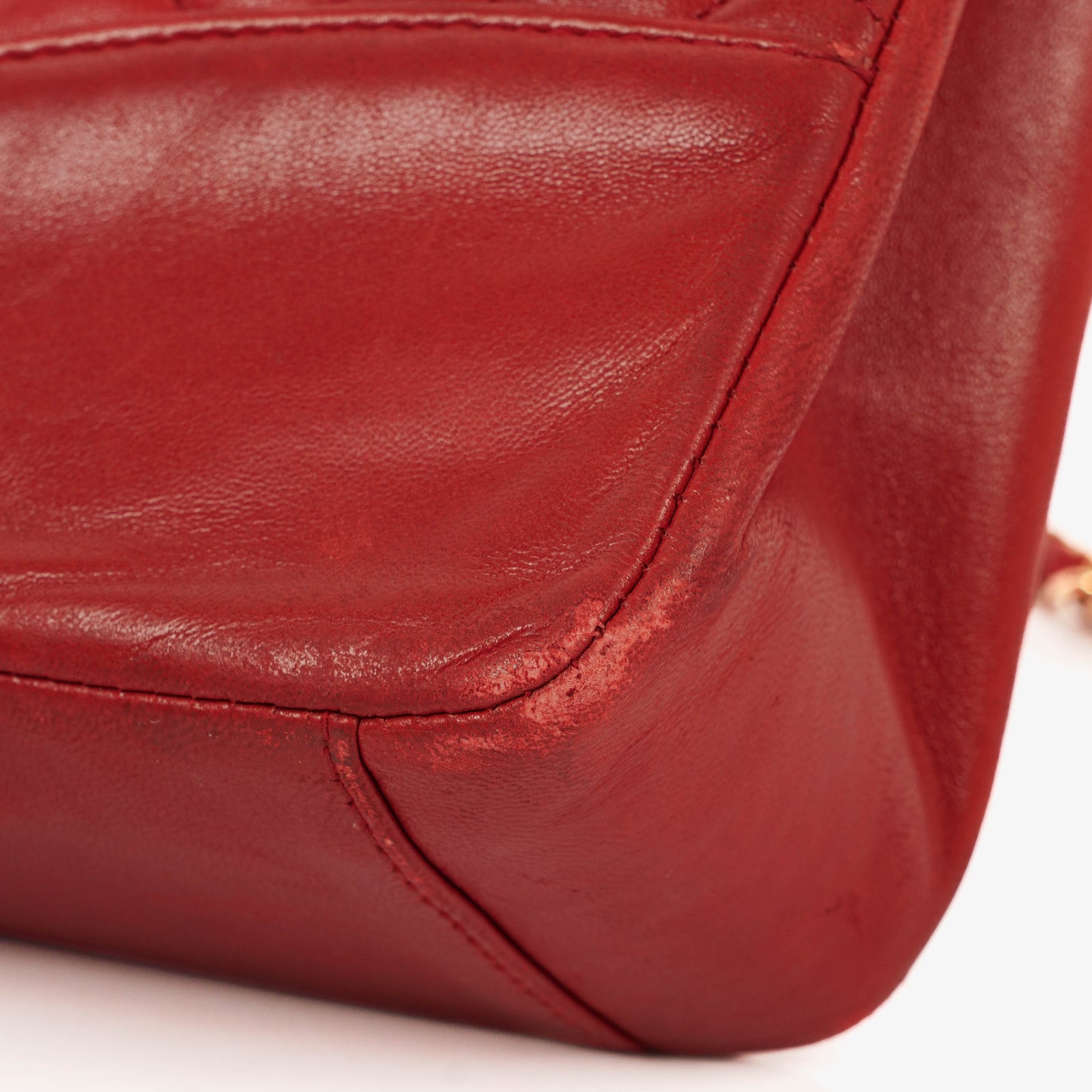 Chanel Red Lambskin Quilted Small 31  Shopping Tote Bag