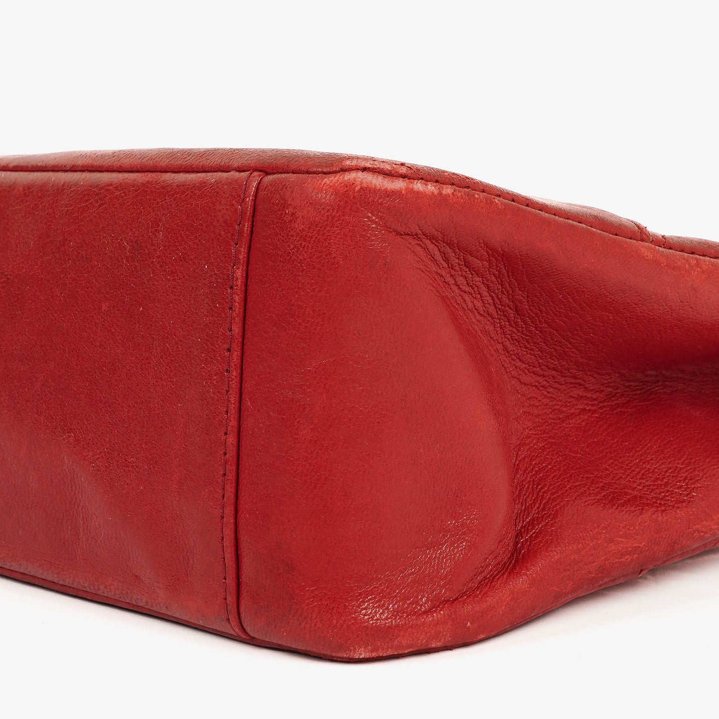 Chanel Red Lambskin Quilted Small 31  Shopping Tote Bag