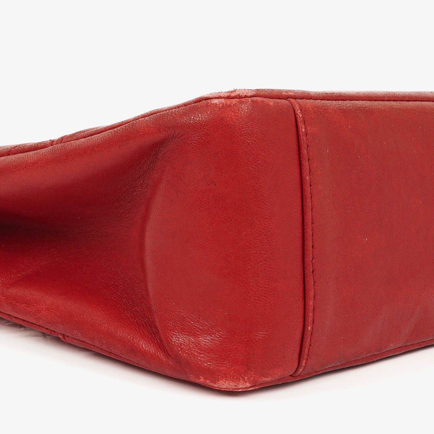 Chanel Red Lambskin Quilted Small 31  Shopping Tote Bag