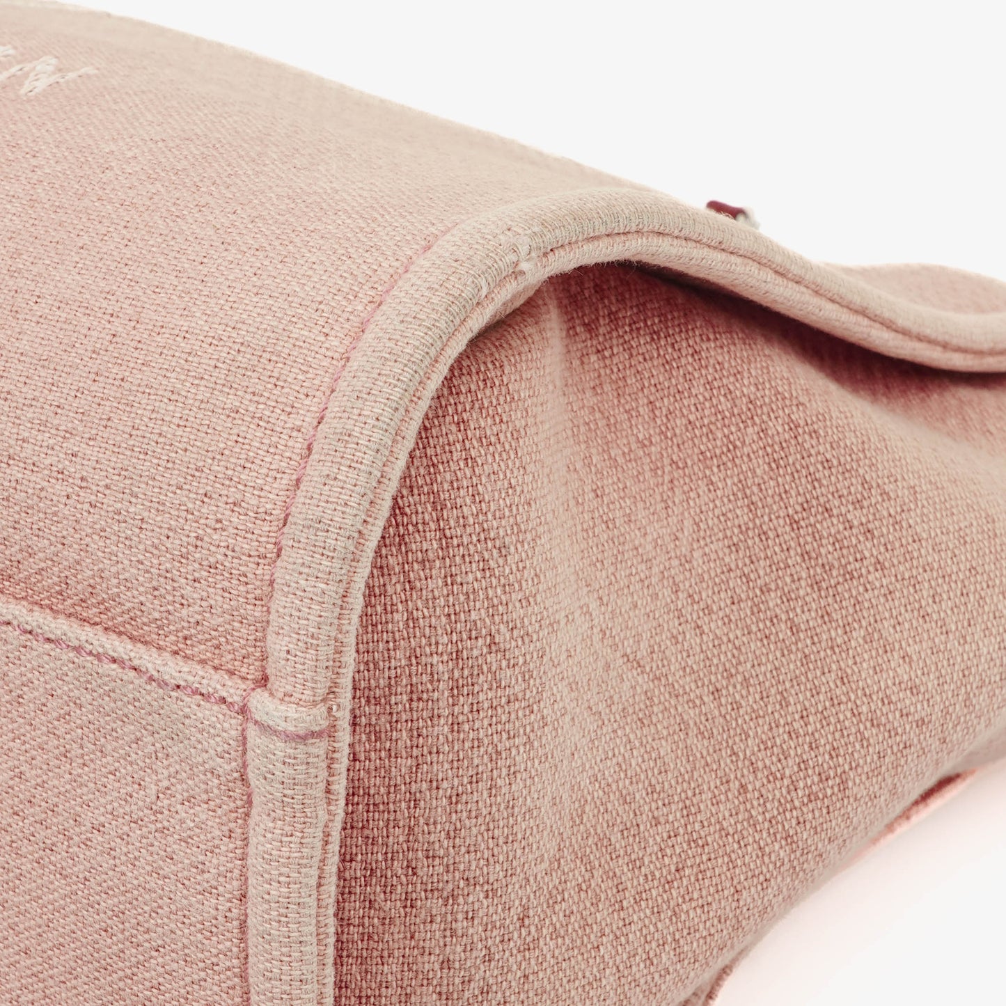 Chanel Pink Canvas Deauville Shopping Tote Bag