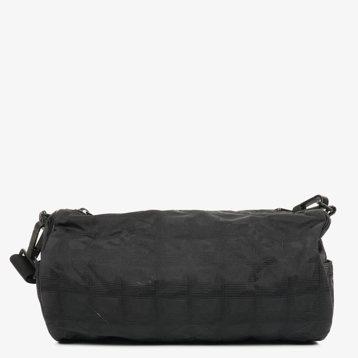 Chanel Black Nylon Travel Line Barrel Bag