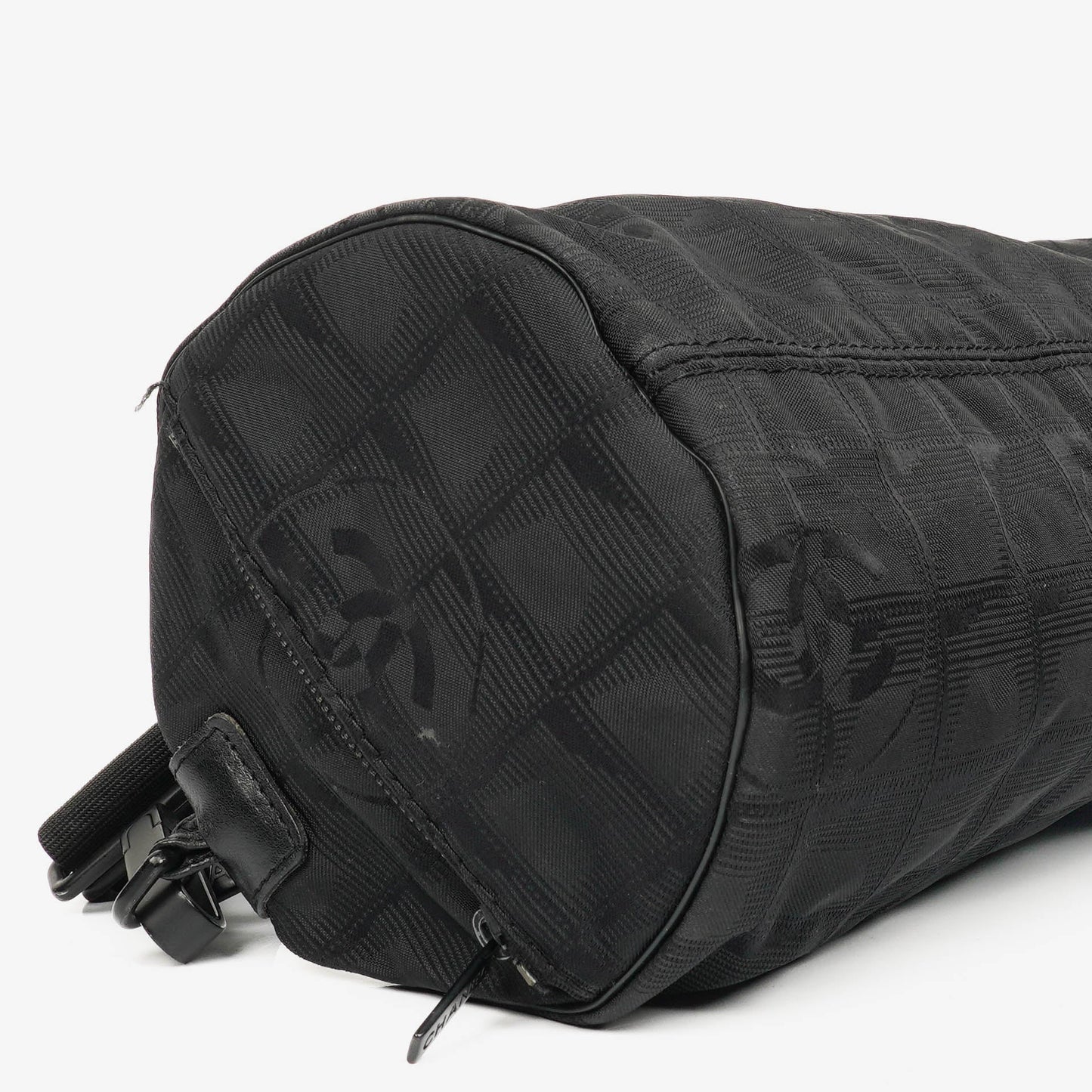 Chanel Black Nylon Travel Line Barrel Bag