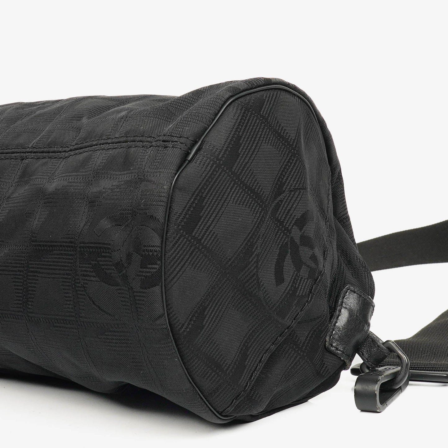 Chanel Black Nylon Travel Line Barrel Bag