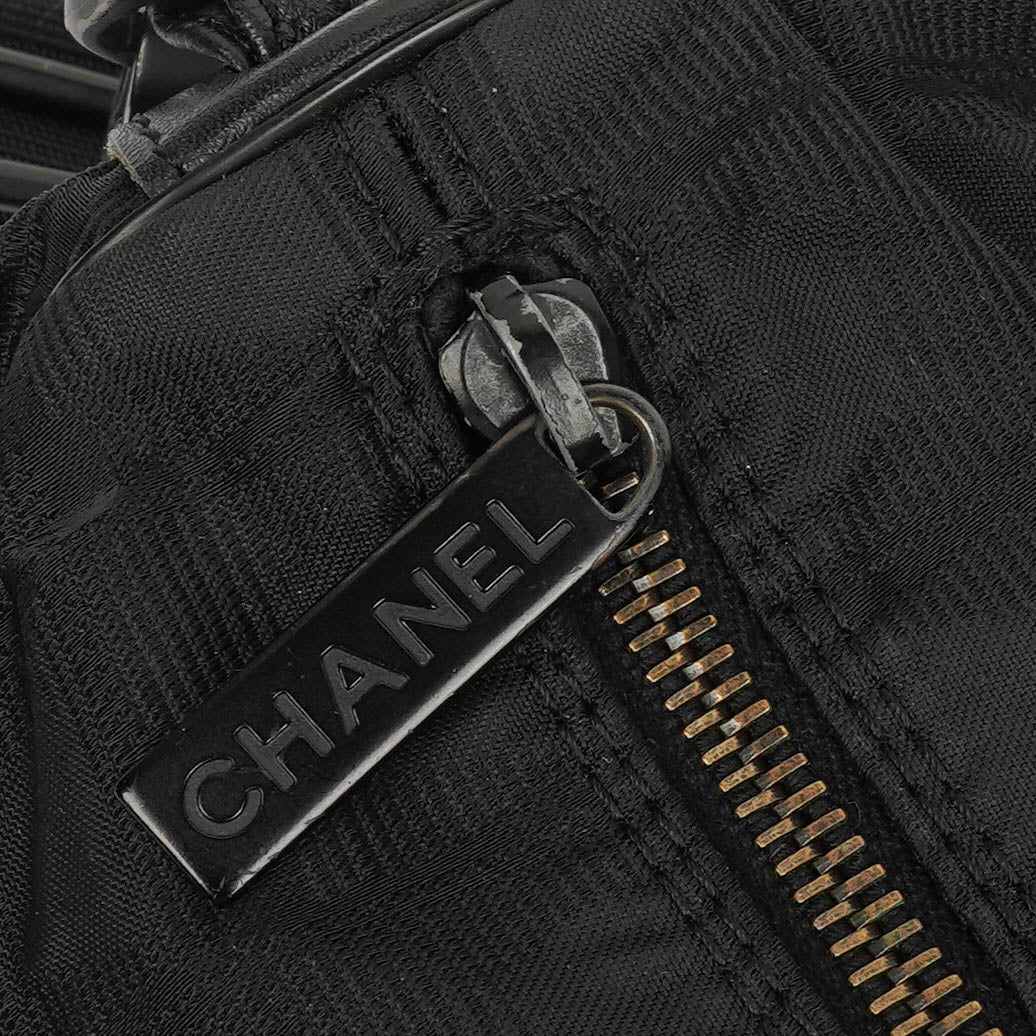 Chanel Black Nylon Travel Line Barrel Bag