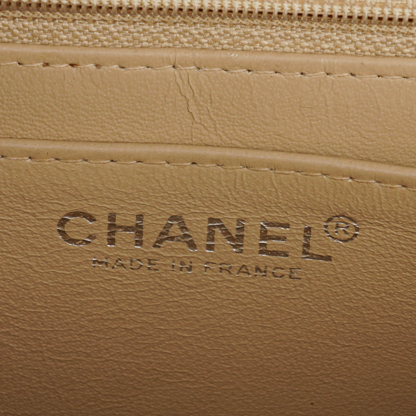 Chanel  Chocolate Bar Square Single Flap Beige Quilted Leather/Patent Leather Chain Shoulder Bag