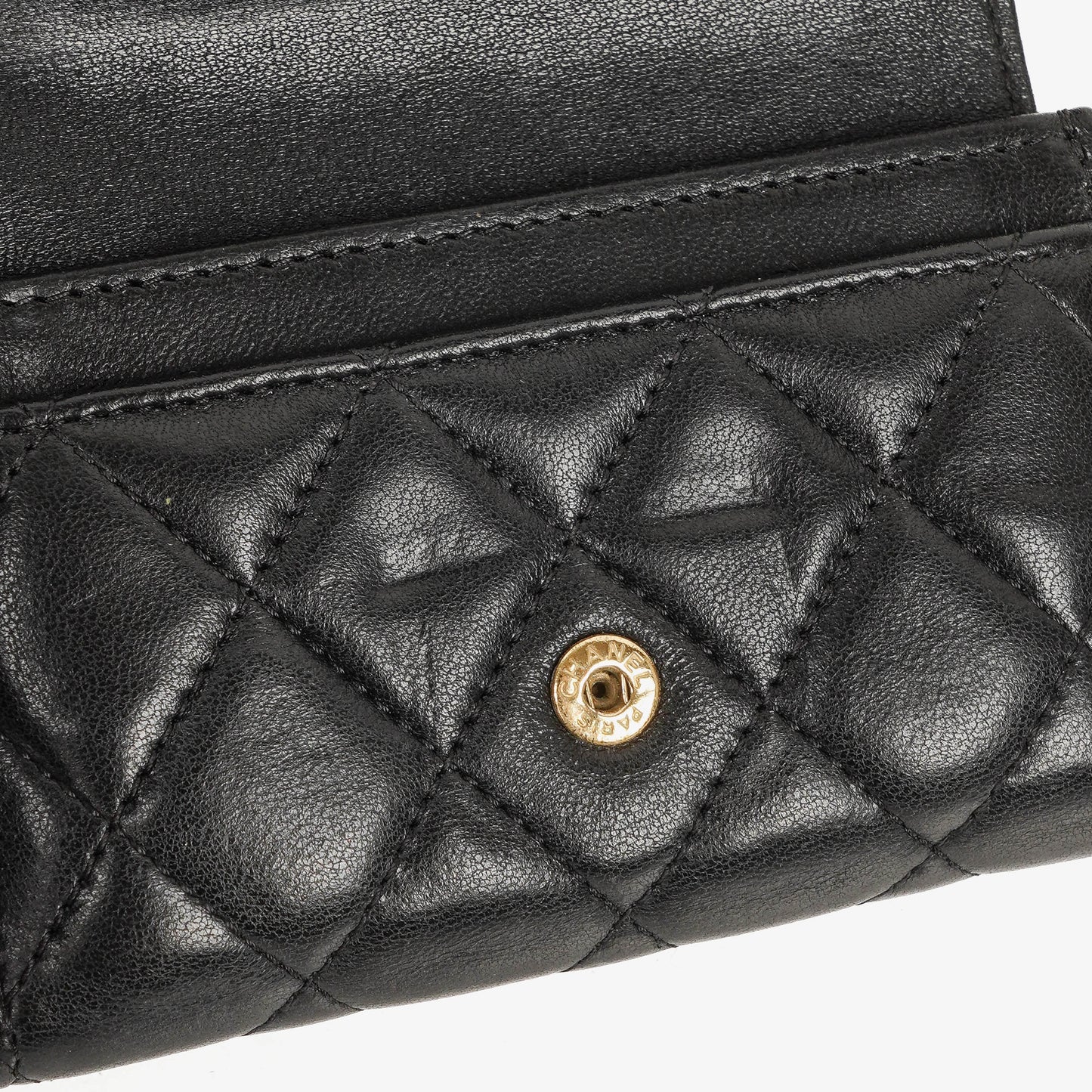 Chanel Classic Black Quilted Leather Small Flap Wallet