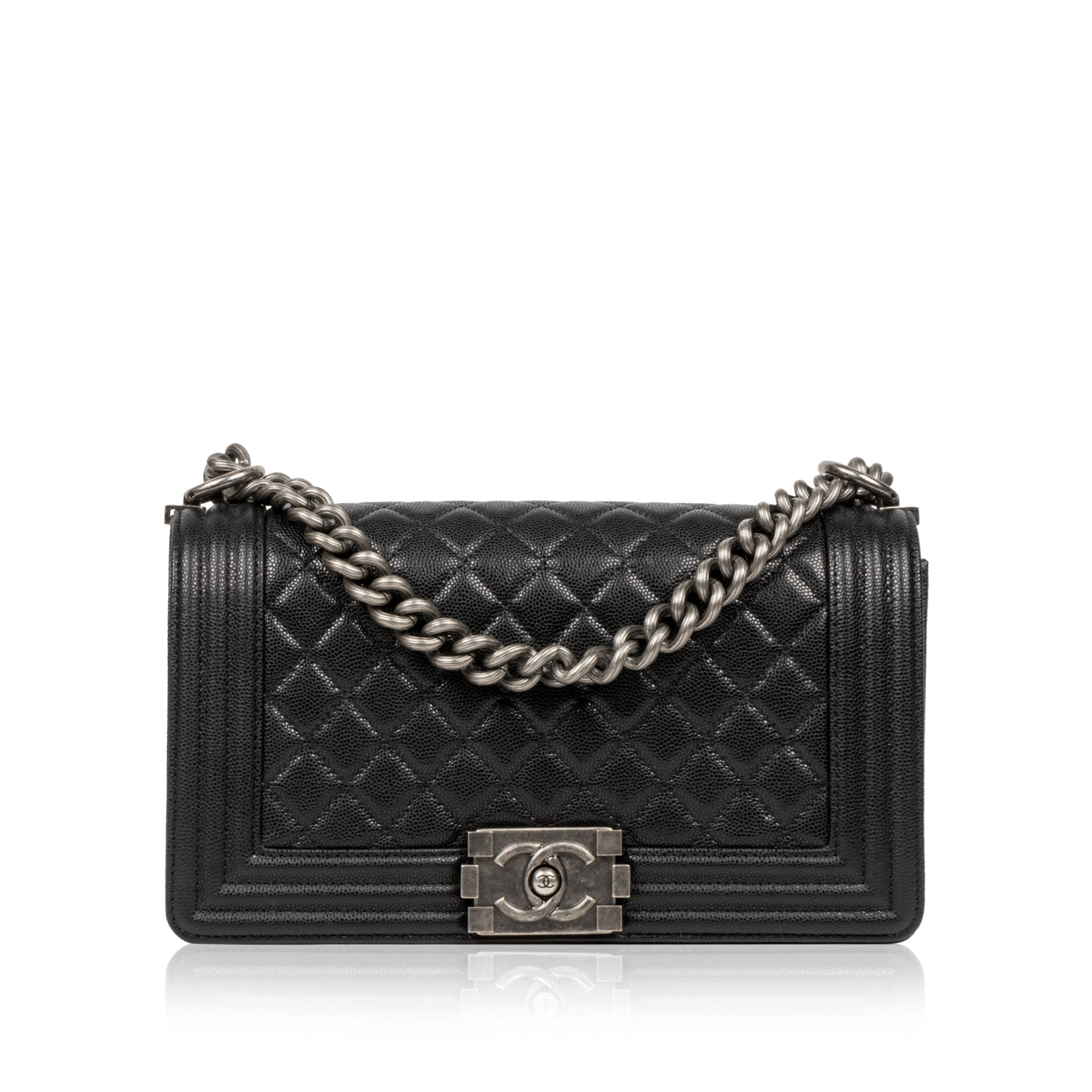 Chanel Boy Bag Caviar Black Shoulder Bag Style 15