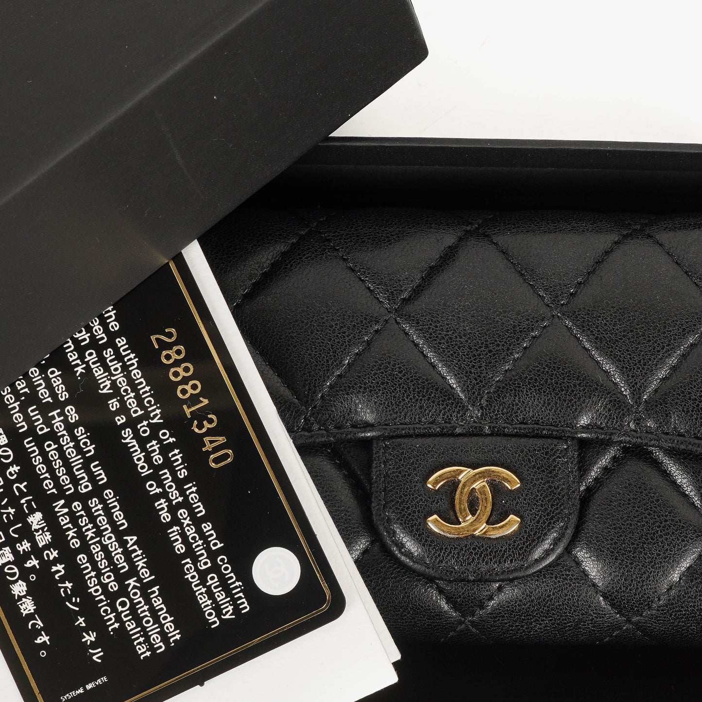 Chanel Classic Black Quilted Leather Small Flap Wallet