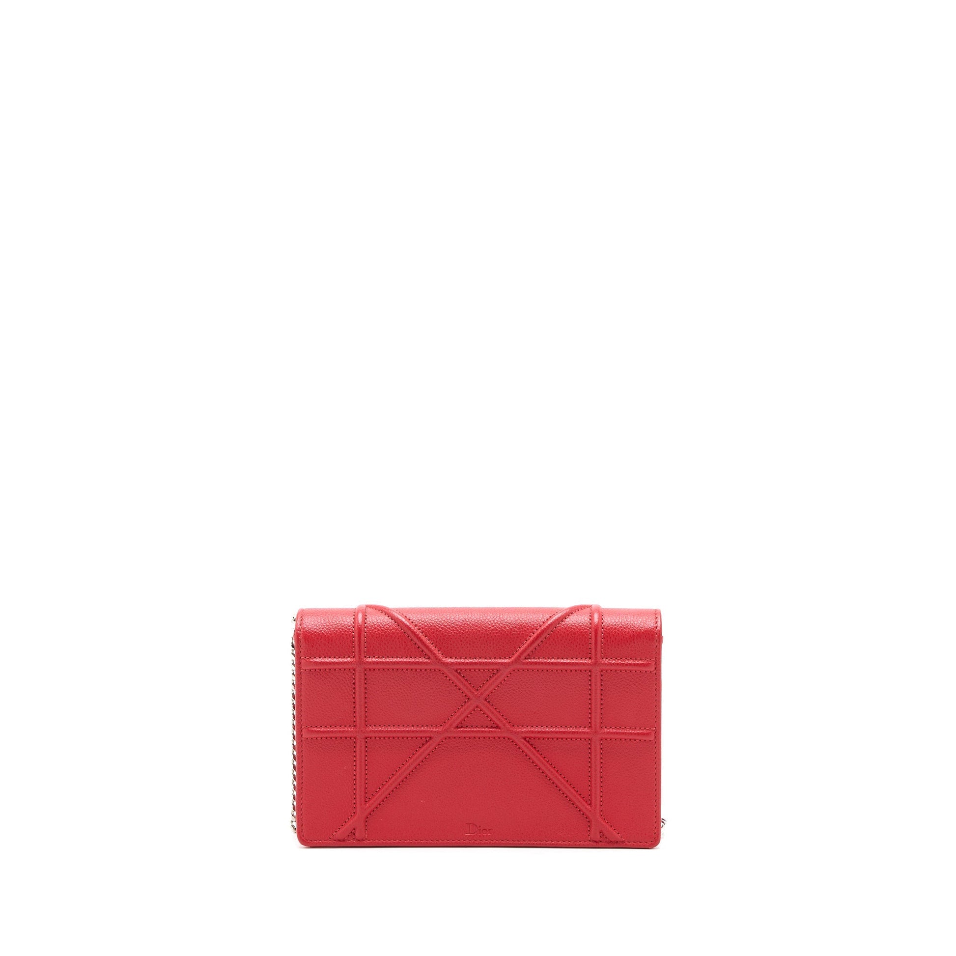 Dior Diorama Wallet On Chain Calfskin Red