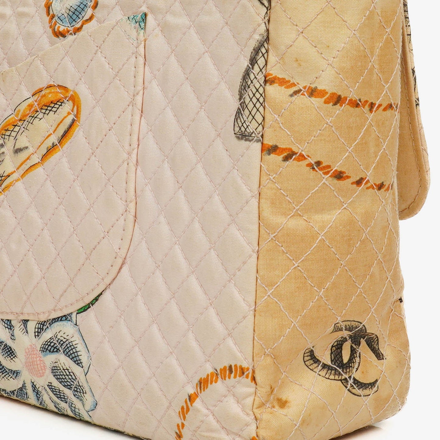 Chanel Printed Canvas  CC Chain Flap Bag