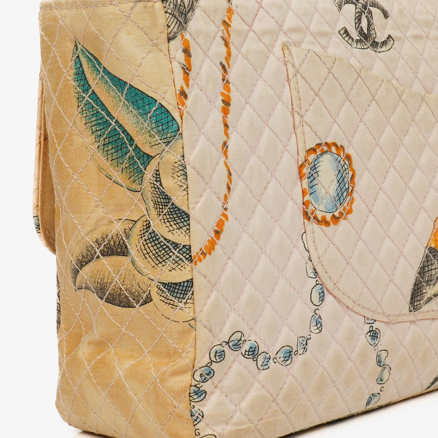 Chanel Printed Canvas  CC Chain Flap Bag