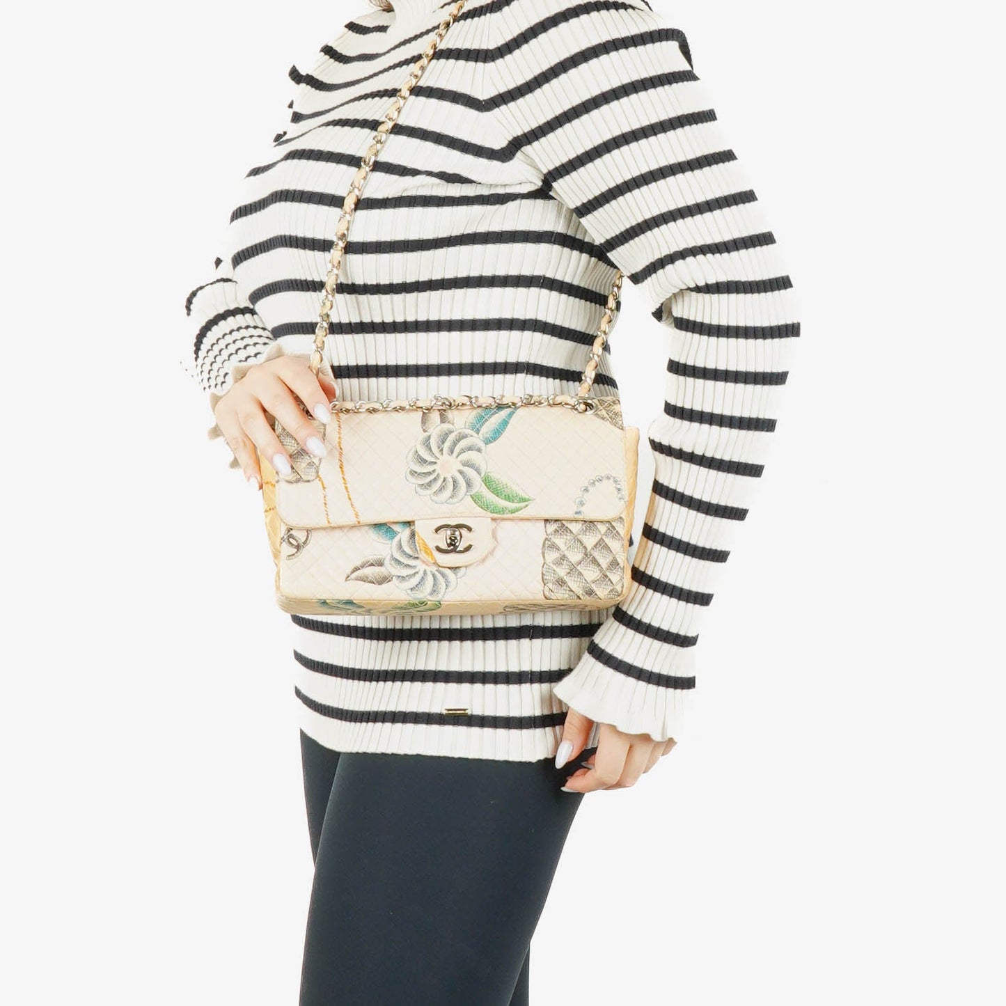 Chanel Printed Canvas  CC Chain Flap Bag